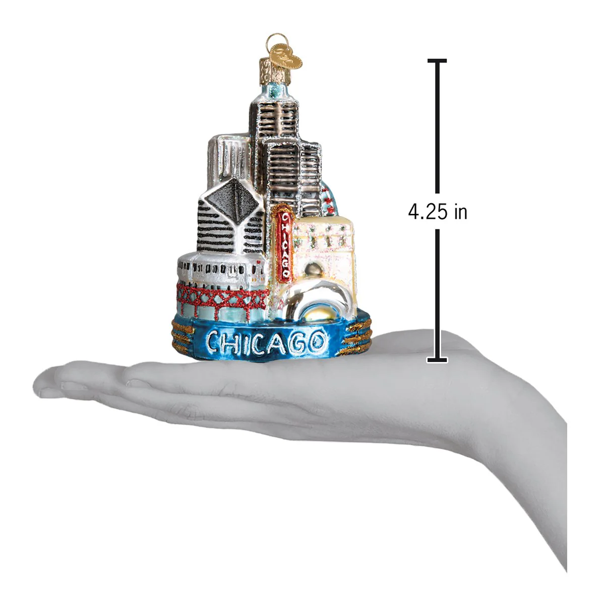 Chicago Christmas Ornament 4.25x3x3 Inch by Old World Christmas - Image 6