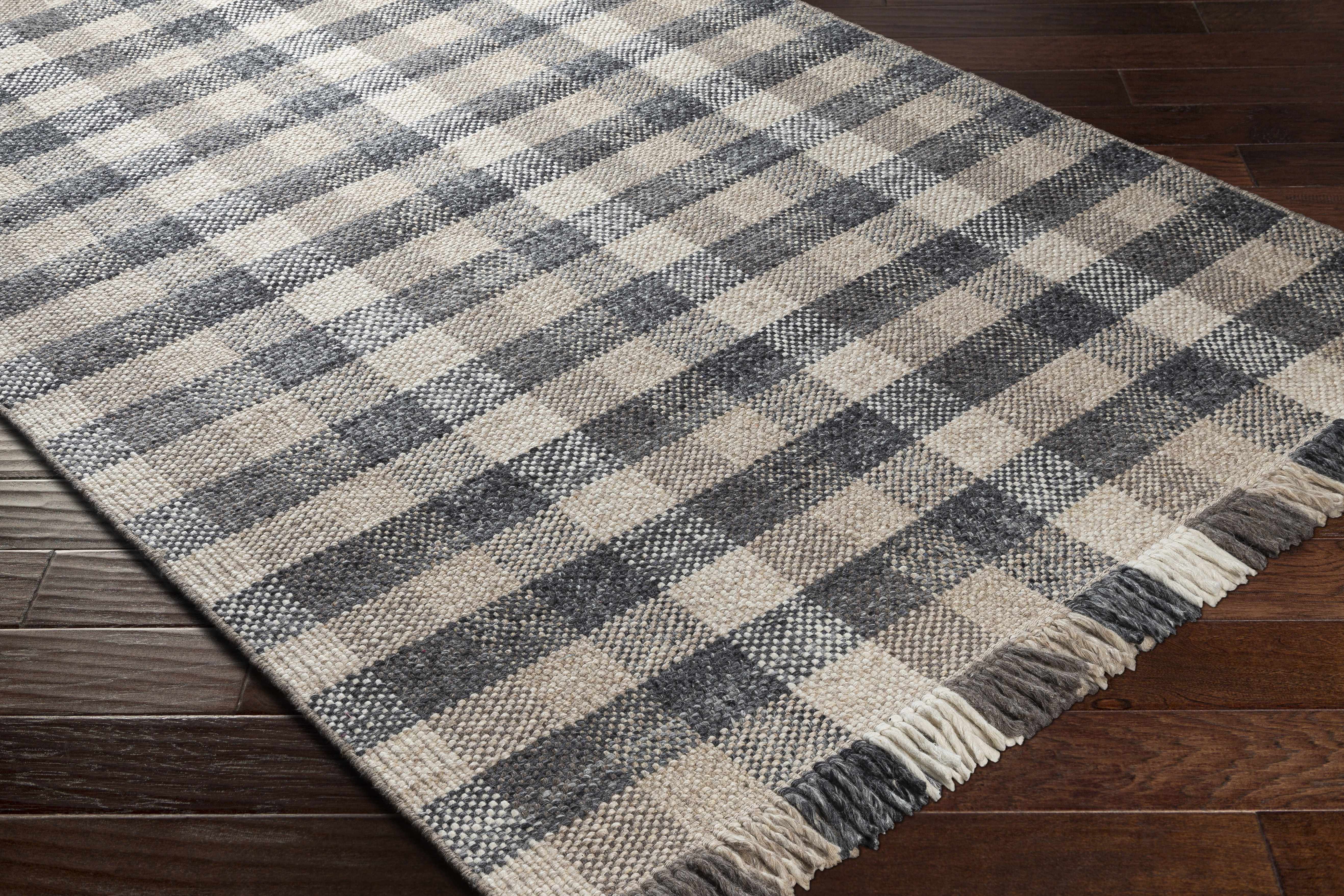 Chilliwack Gray Plaid Wool Rug - Image 3