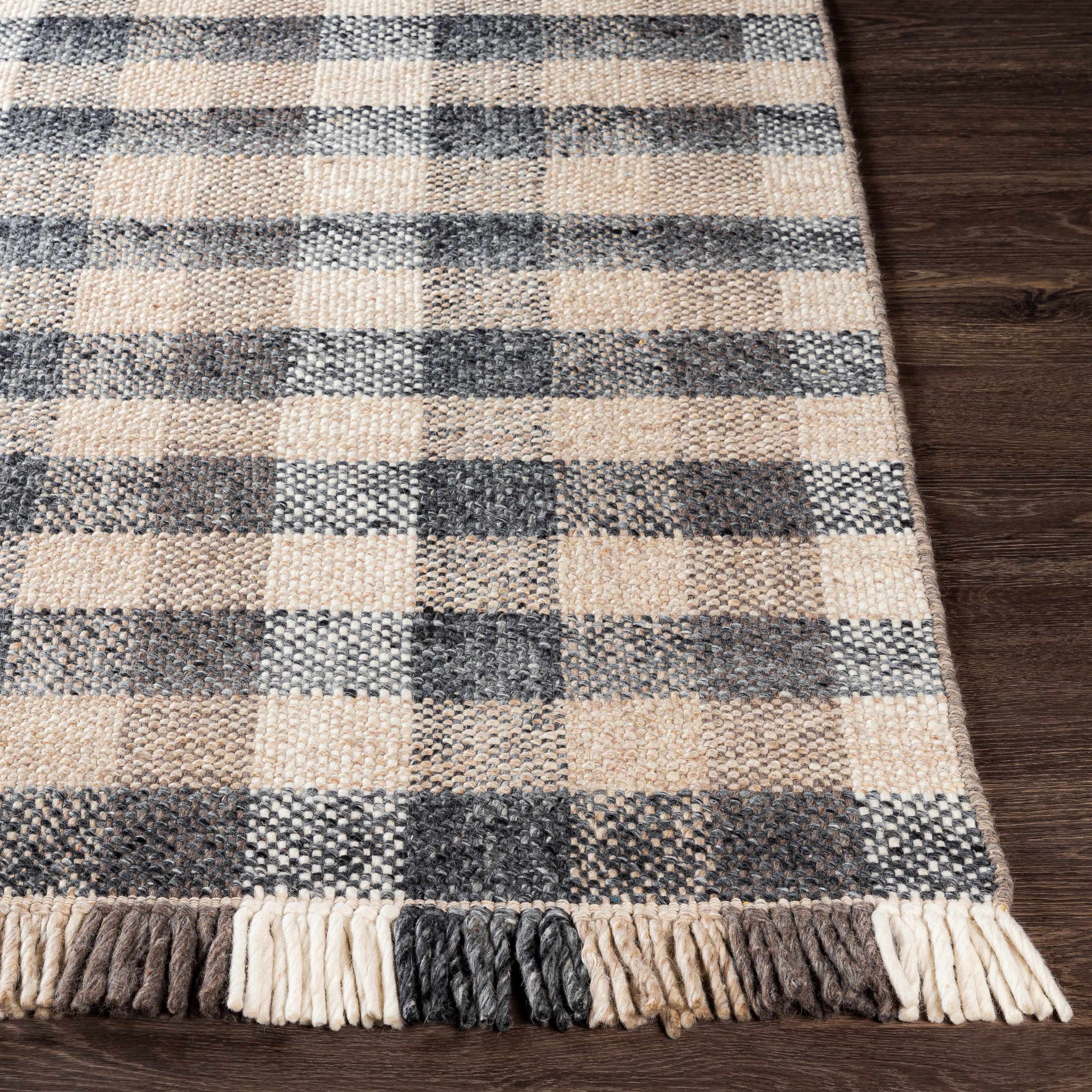 Chilliwack Gray Plaid Wool Rug - Image 4