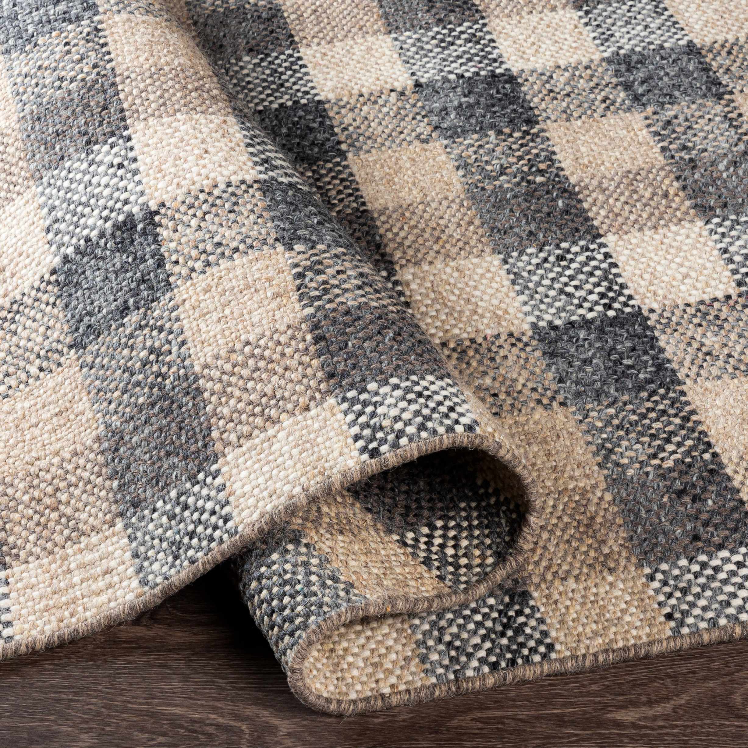 Chilliwack Gray Plaid Wool Rug - Image 5