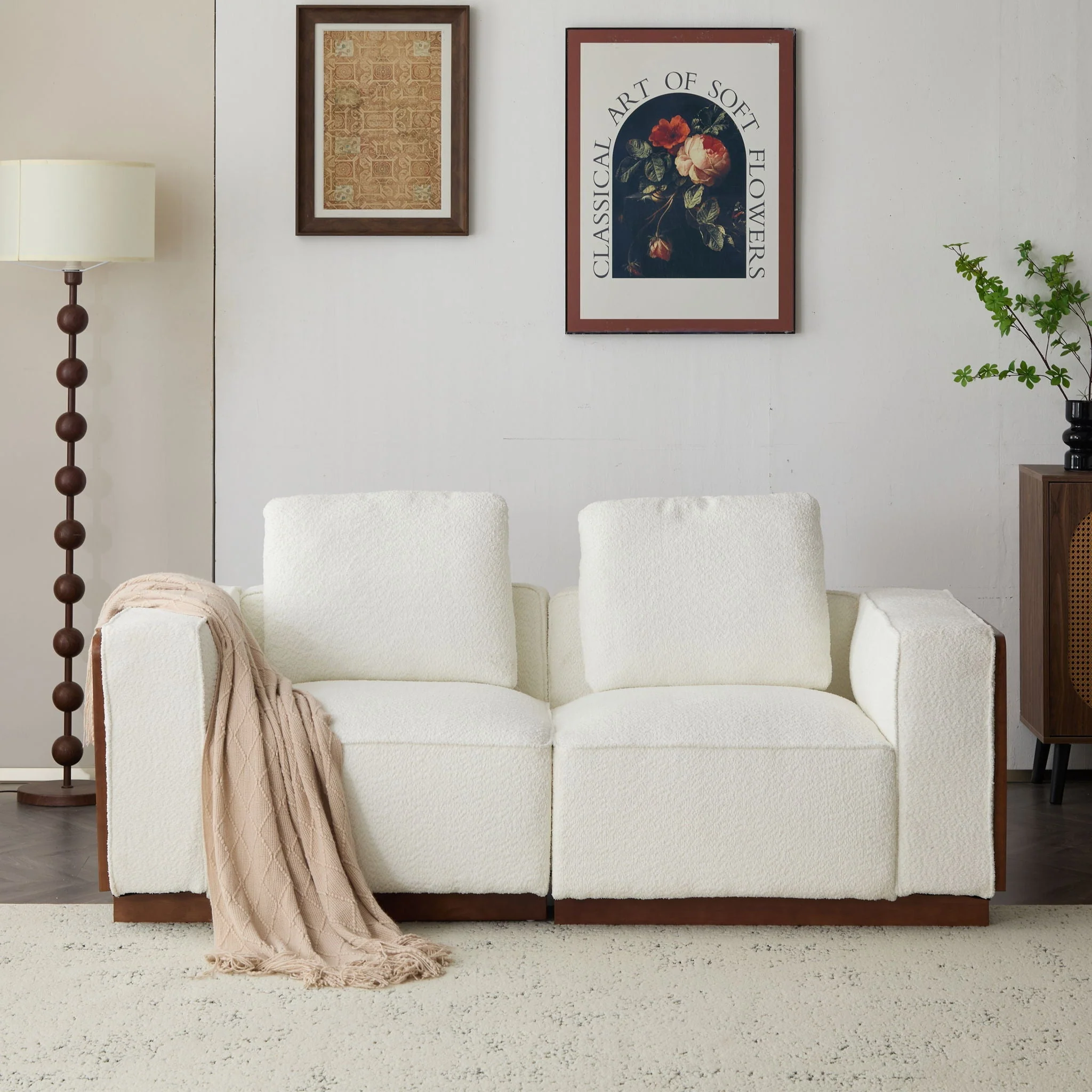 Chita Modular Sectional Sofa 2 Seater With Larger Seats - Beige - Image 2
