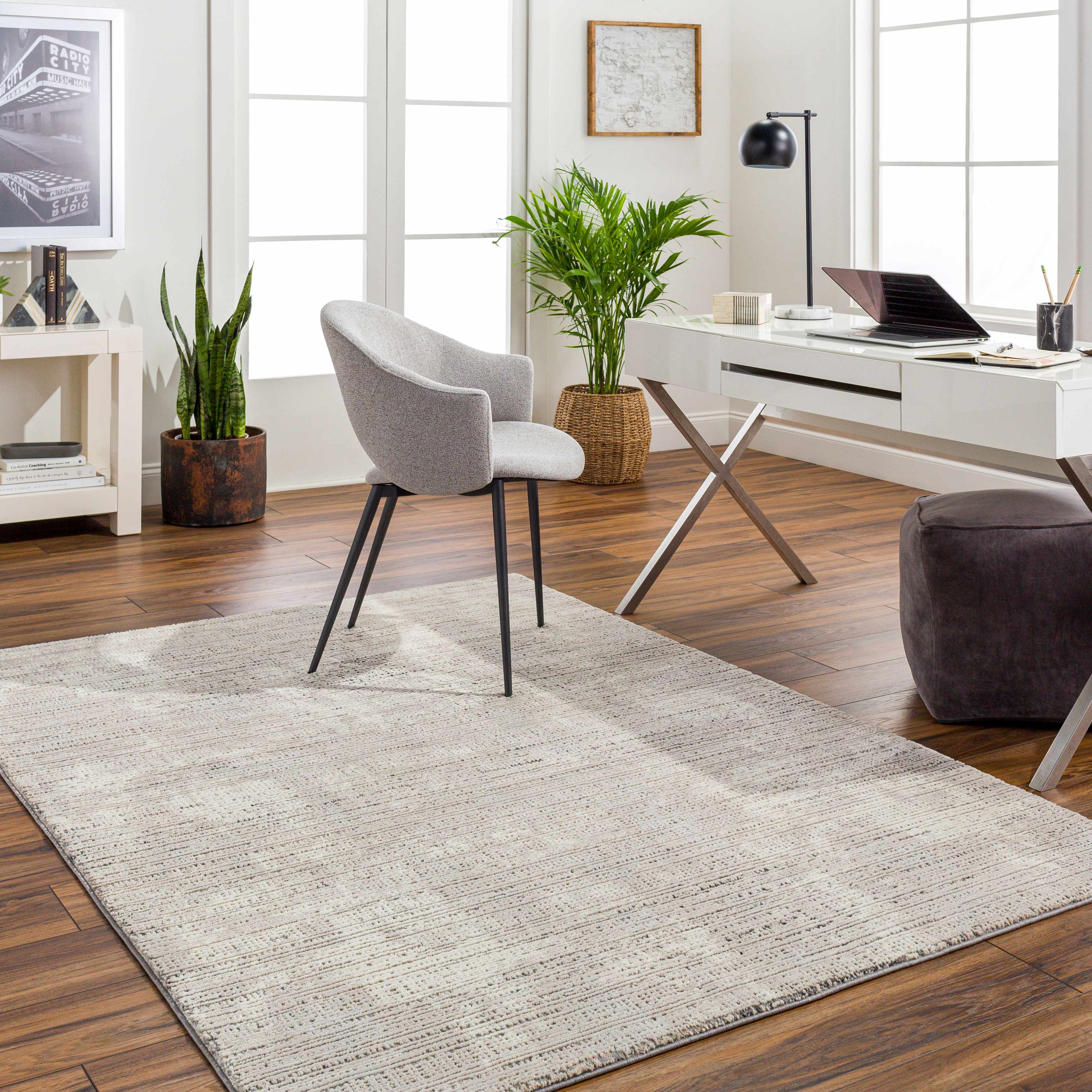 Chiyo Tan Plush Textured Washable Rug - Image 3