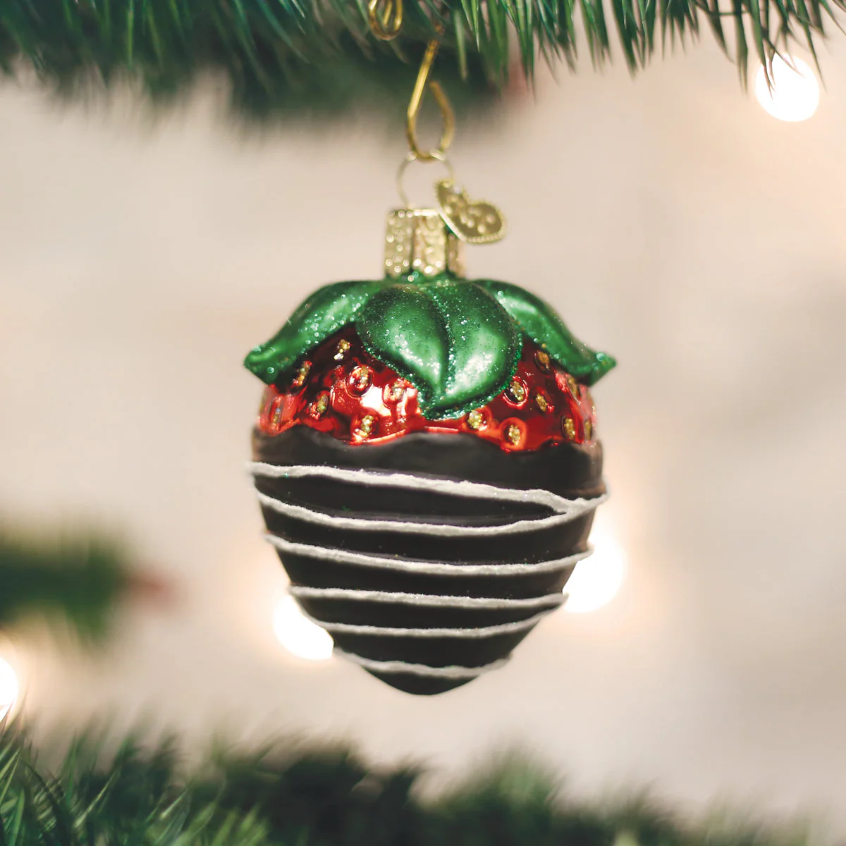 Chocolate Dipped Strawberry Christmas Ornament
