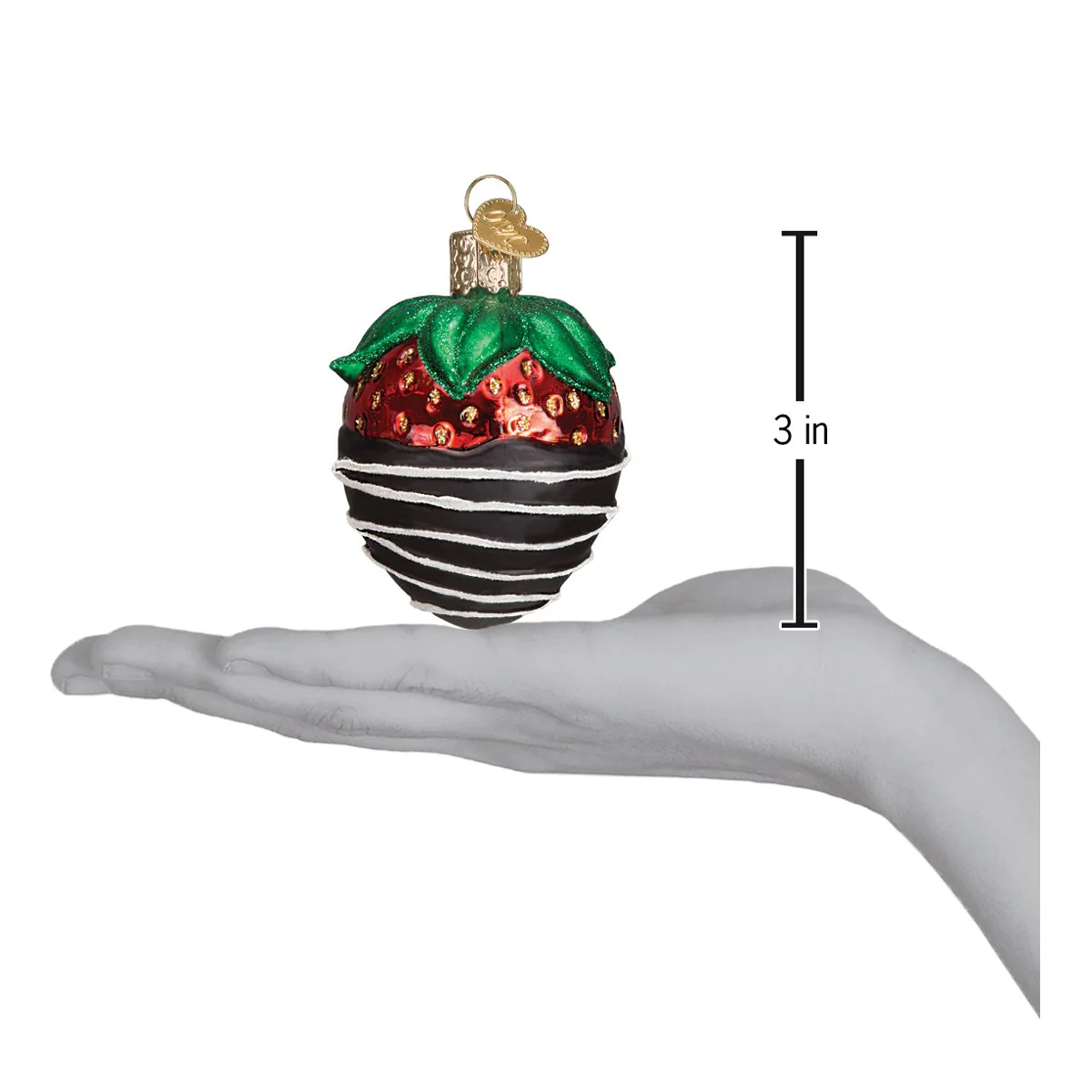 Chocolate Dipped Strawberry Christmas Ornament - Image 4