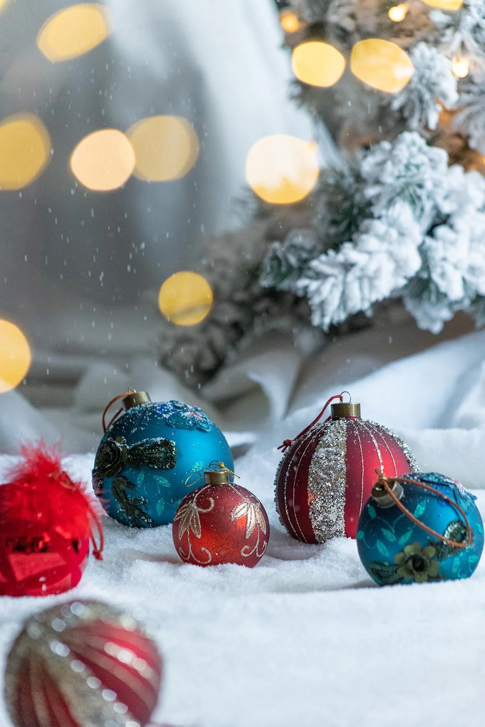 Christmas Ball Ornaments Glass Decorative Hanging Balls Light Blue - Image 10