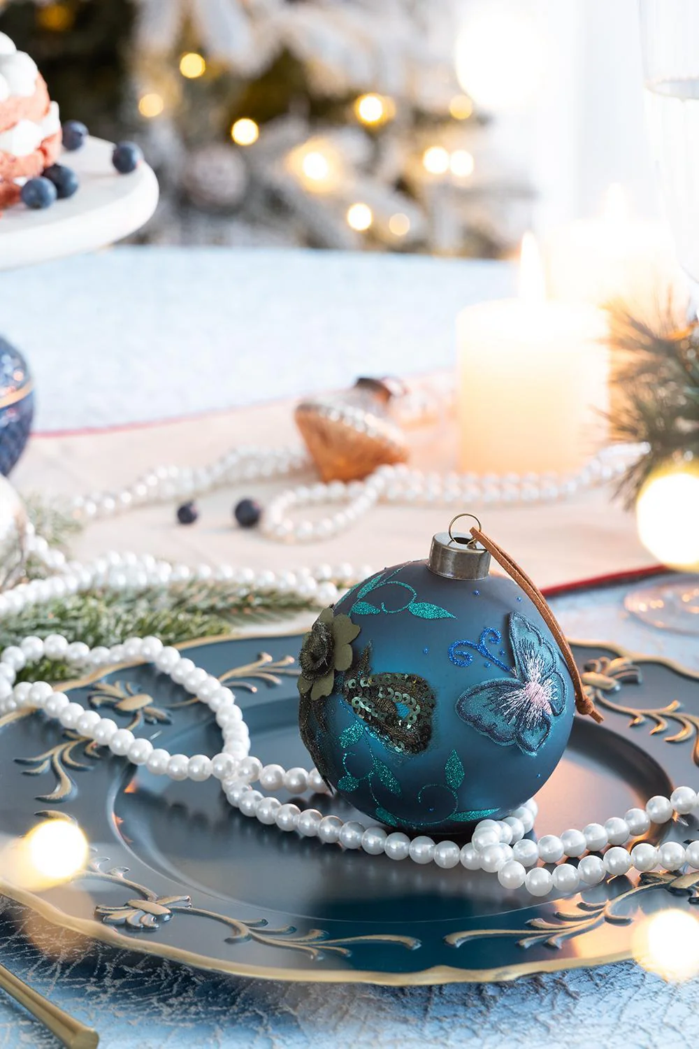 Christmas Ball Ornaments Glass Decorative Hanging Balls Light Blue - Image 13
