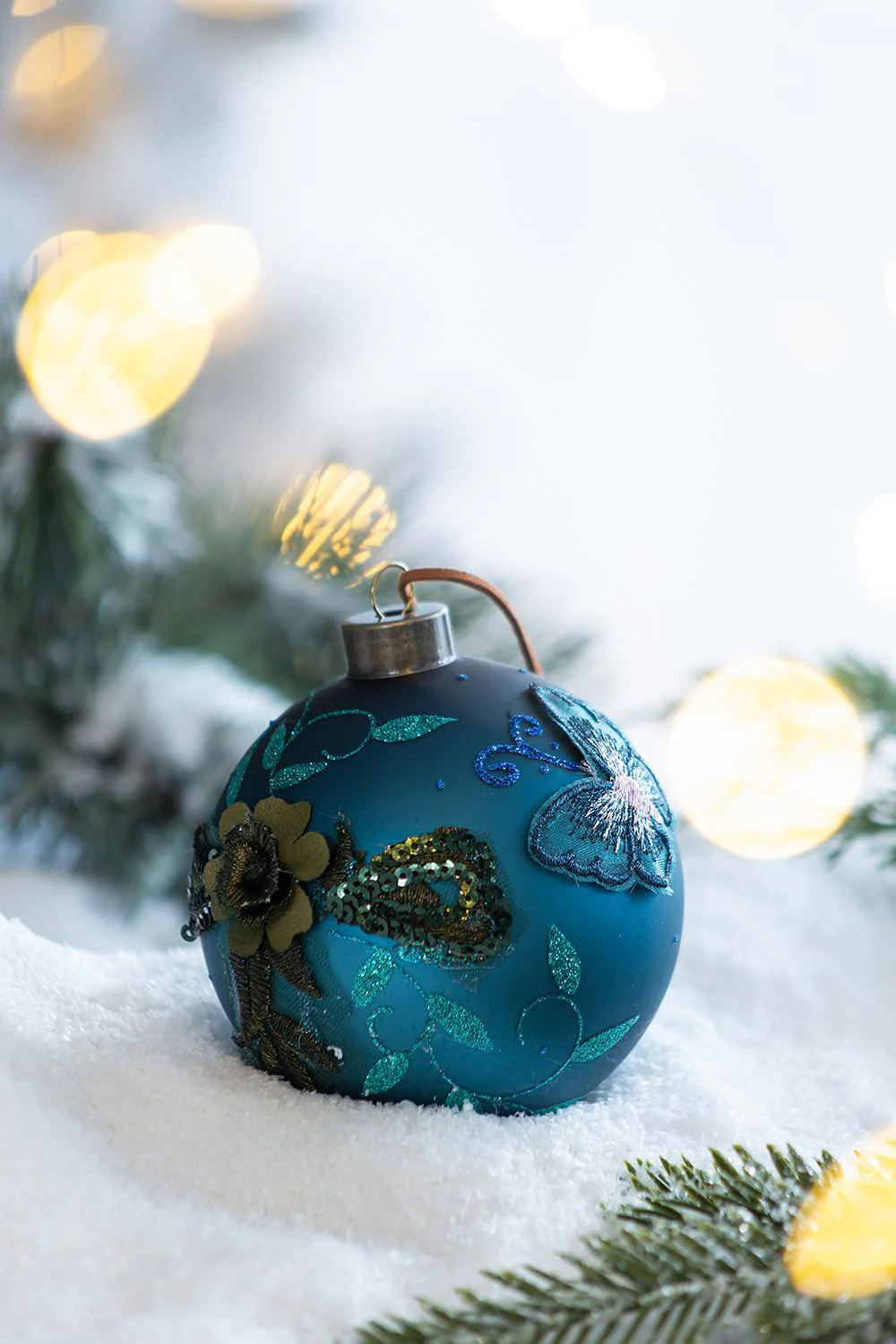 Christmas Ball Ornaments Glass Decorative Hanging Balls Light Blue - Image 3