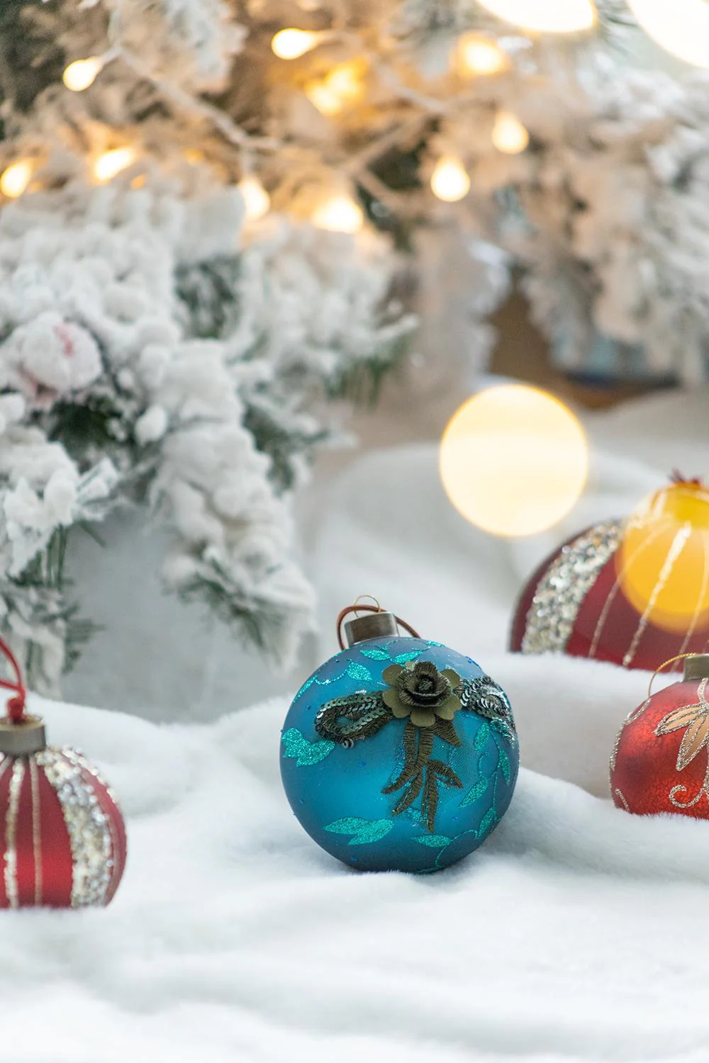 Christmas Ball Ornaments Glass Decorative Hanging Balls Light Blue - Image 4