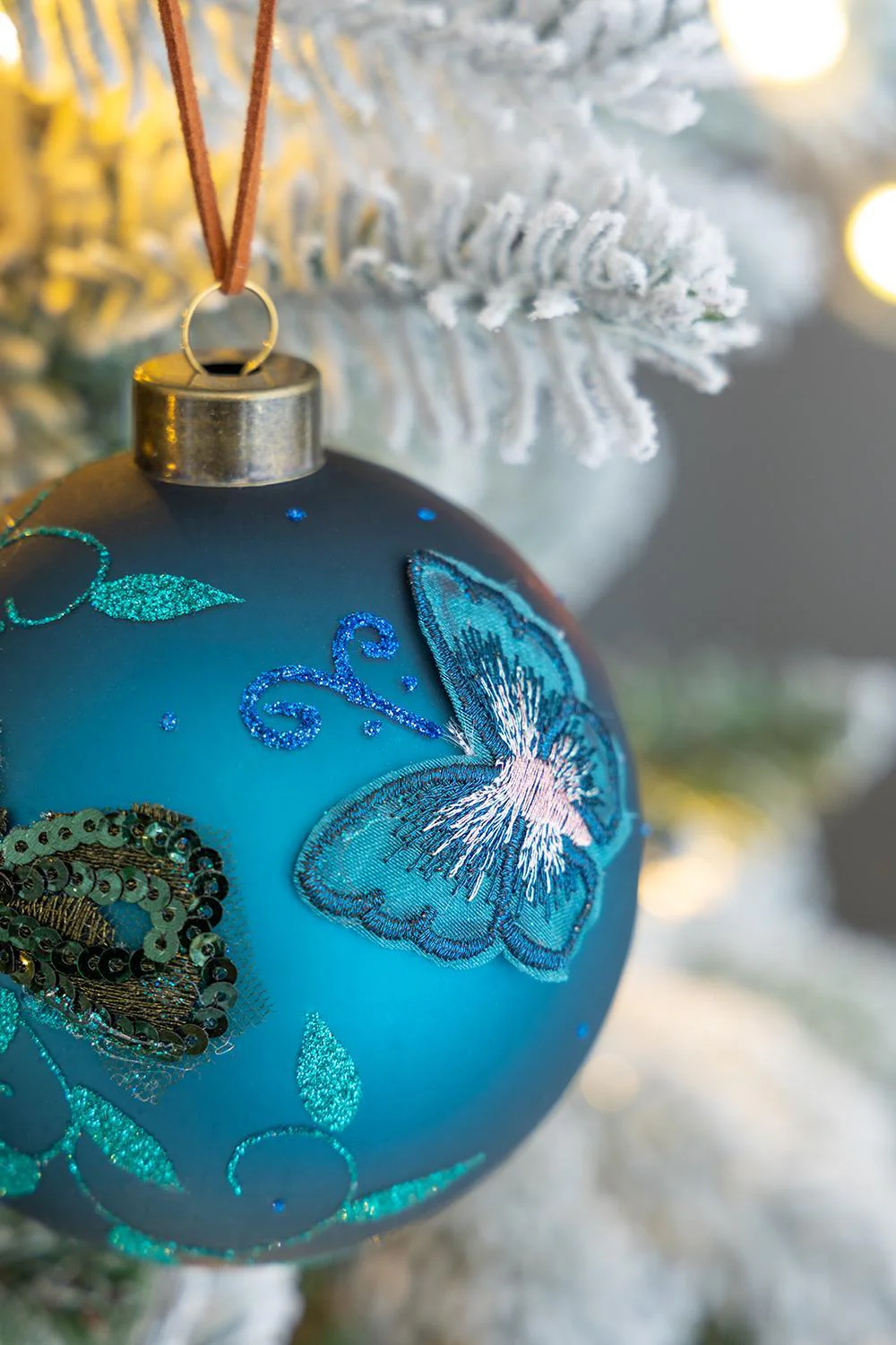 Christmas Ball Ornaments Glass Decorative Hanging Balls Light Blue - Image 5