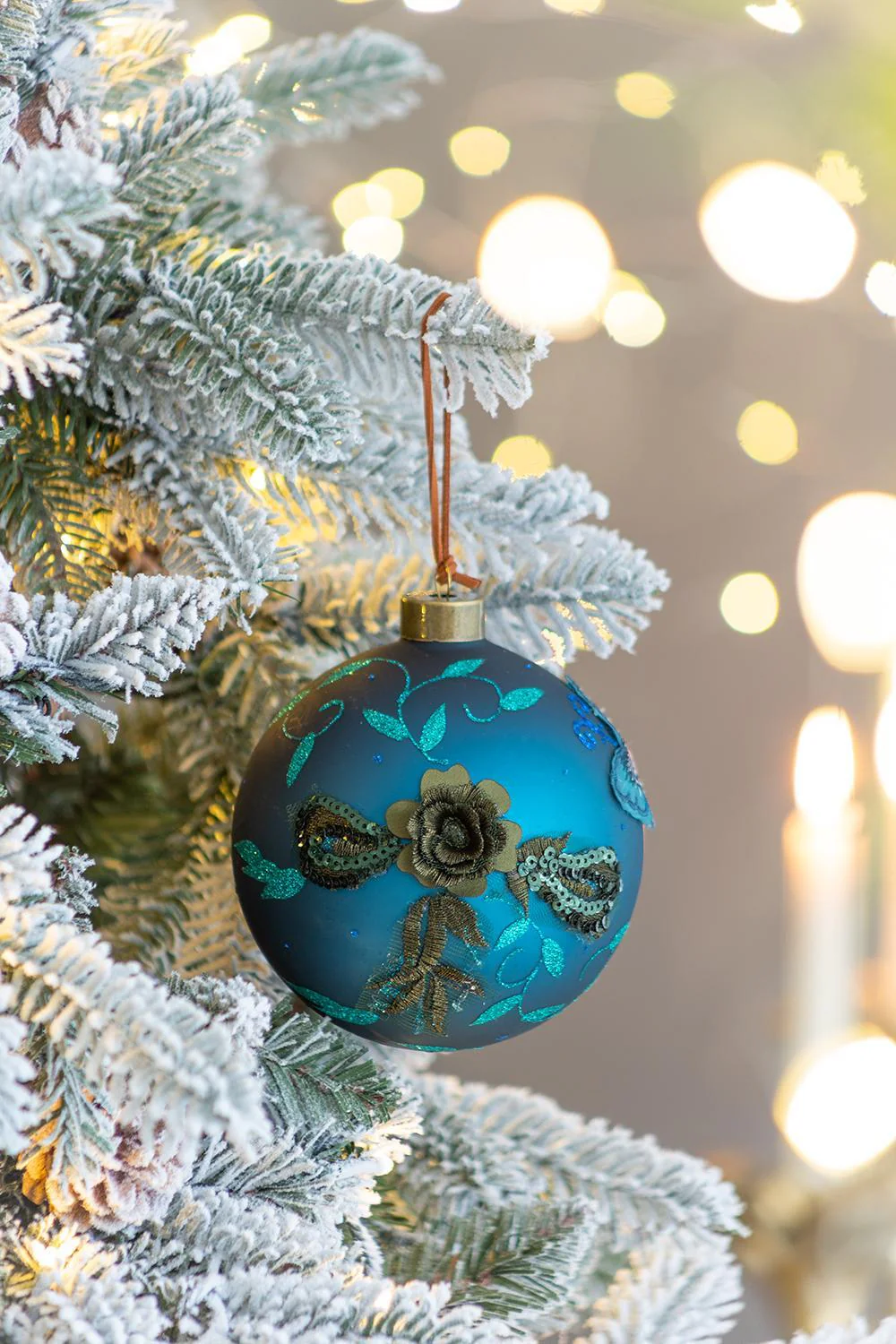 Christmas Ball Ornaments Glass Decorative Hanging Balls Light Blue - Image 7