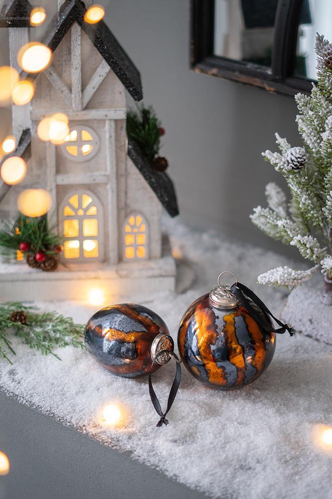 Christmas Ball Ornaments Set of 6 Glass Decorative Hanging Balls - Image 14