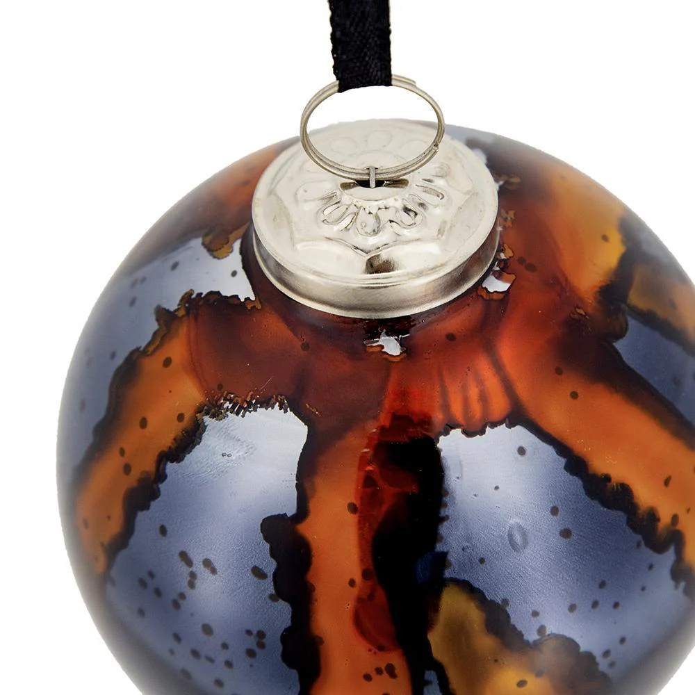 Christmas Ball Ornaments Set of 6 Glass Decorative Hanging Balls - Image 2