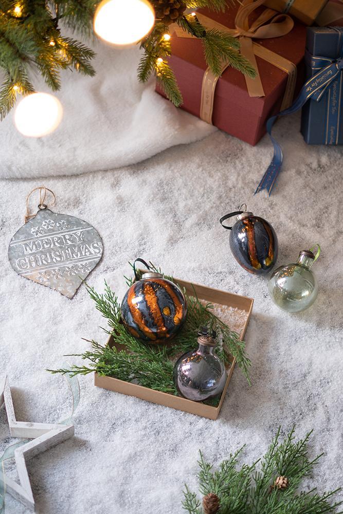 Christmas Ball Ornaments Set of 6 Glass Decorative Hanging Balls - Image 3