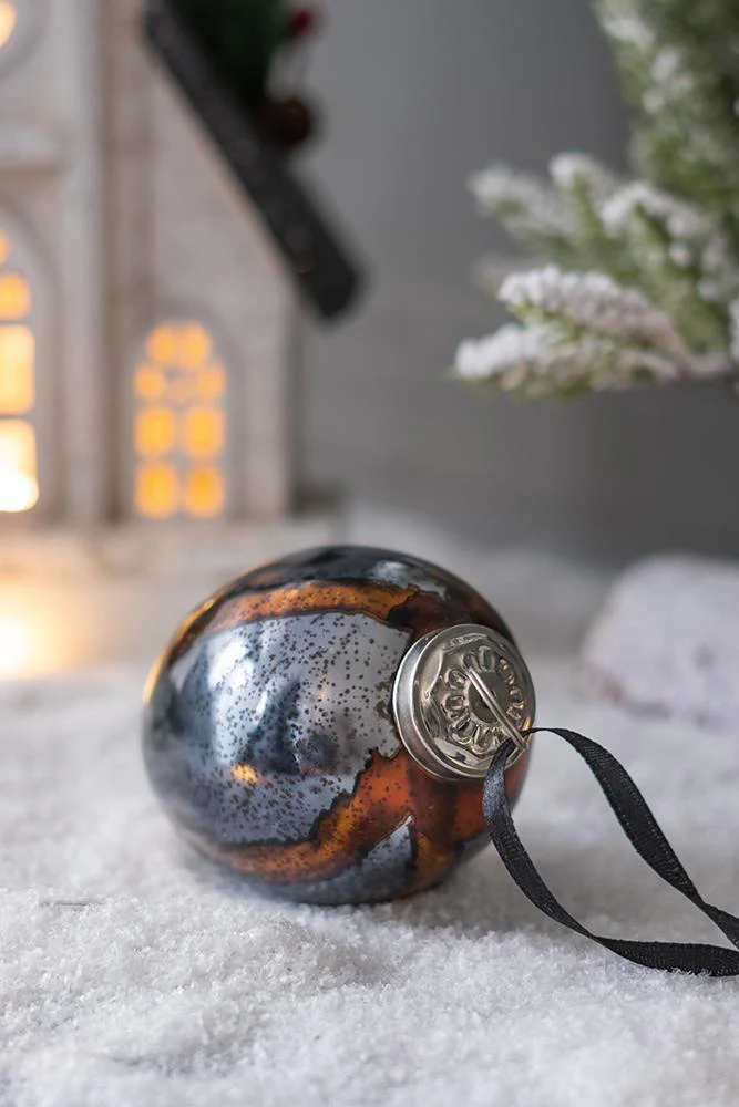 Christmas Ball Ornaments Set of 6 Glass Decorative Hanging Balls - Image 5