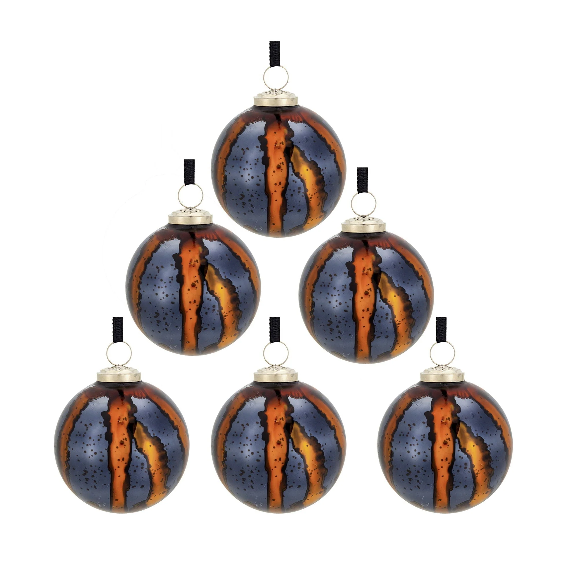 Christmas Ball Ornaments Set of 6 Glass Decorative Hanging Balls - Image 6