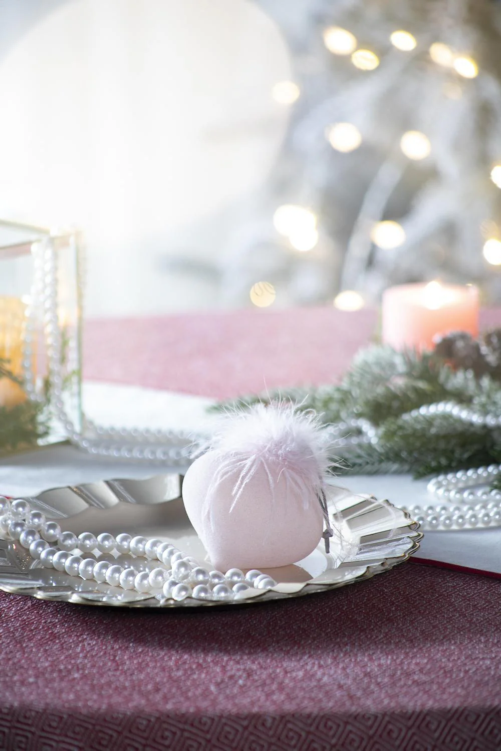 Christmas Ball Ornaments - Set of 6 Pink Glass Hanging Decorations - Image 3