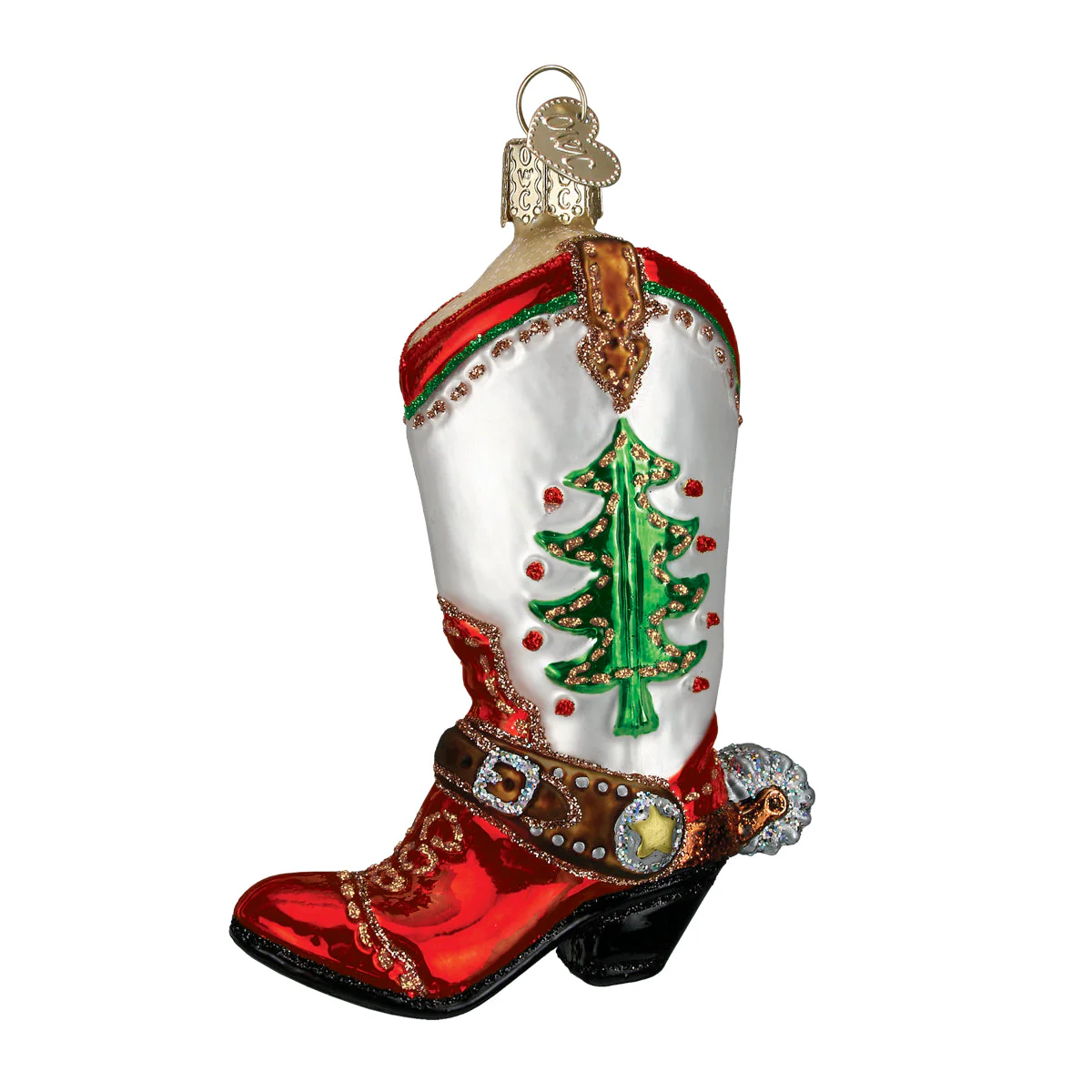 Christmas Cowboy Boot Ornament - Image 3