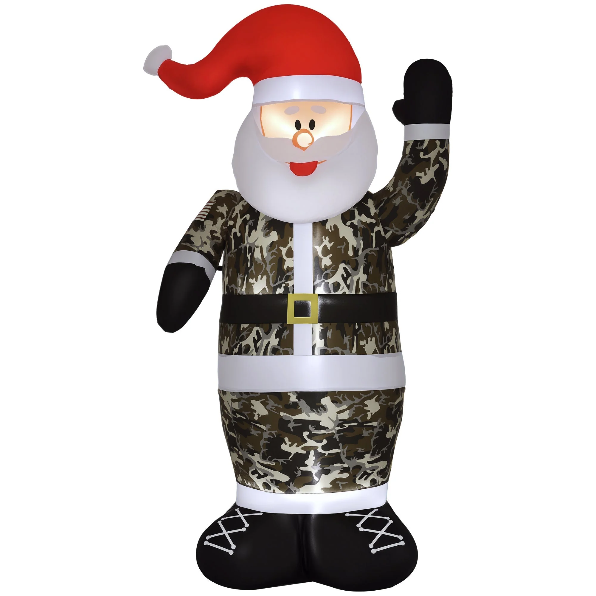 Christmas Inflatables Outdoor Decorations Santa Claus Wearing Camouflage - Image 6
