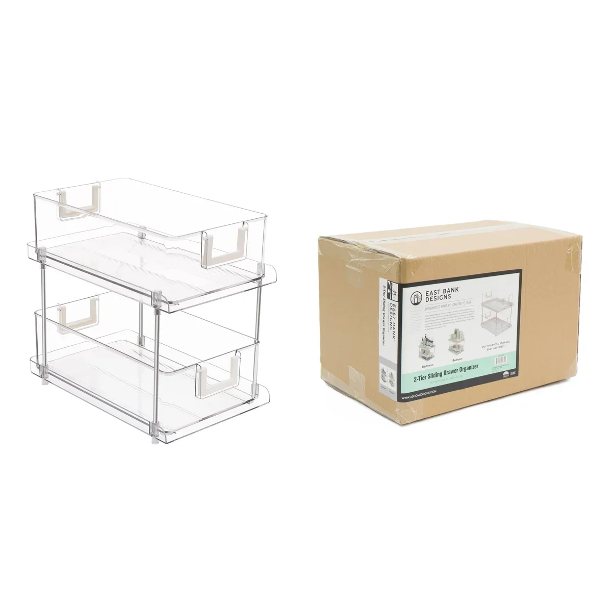 Chrome/Clear - 2-Tier Sliding Drawer Organizer - Image 5