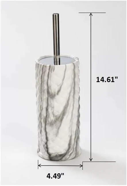 Chrome Marble Ceramic Toilet Brush - Image 3