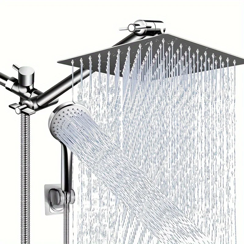 Chrome Stainless Steel Pressurized Shower Set Concealed Toilet Top Spray Arm - Image 2