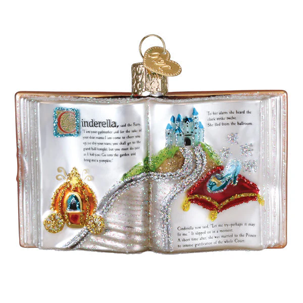 Cinderella Book Ornament by Old World Christmas - Image 2