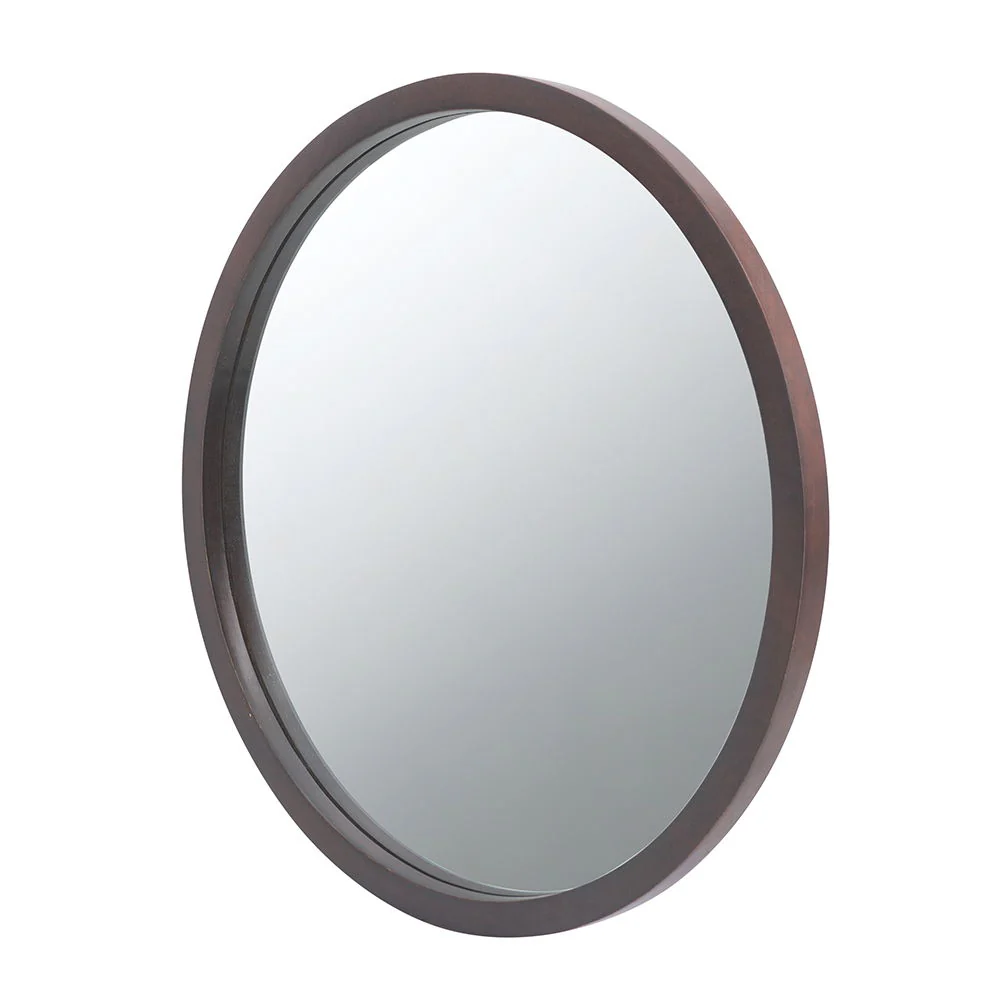 Circle Wall Mirror With Wooden Frame for Living Room - Image 25