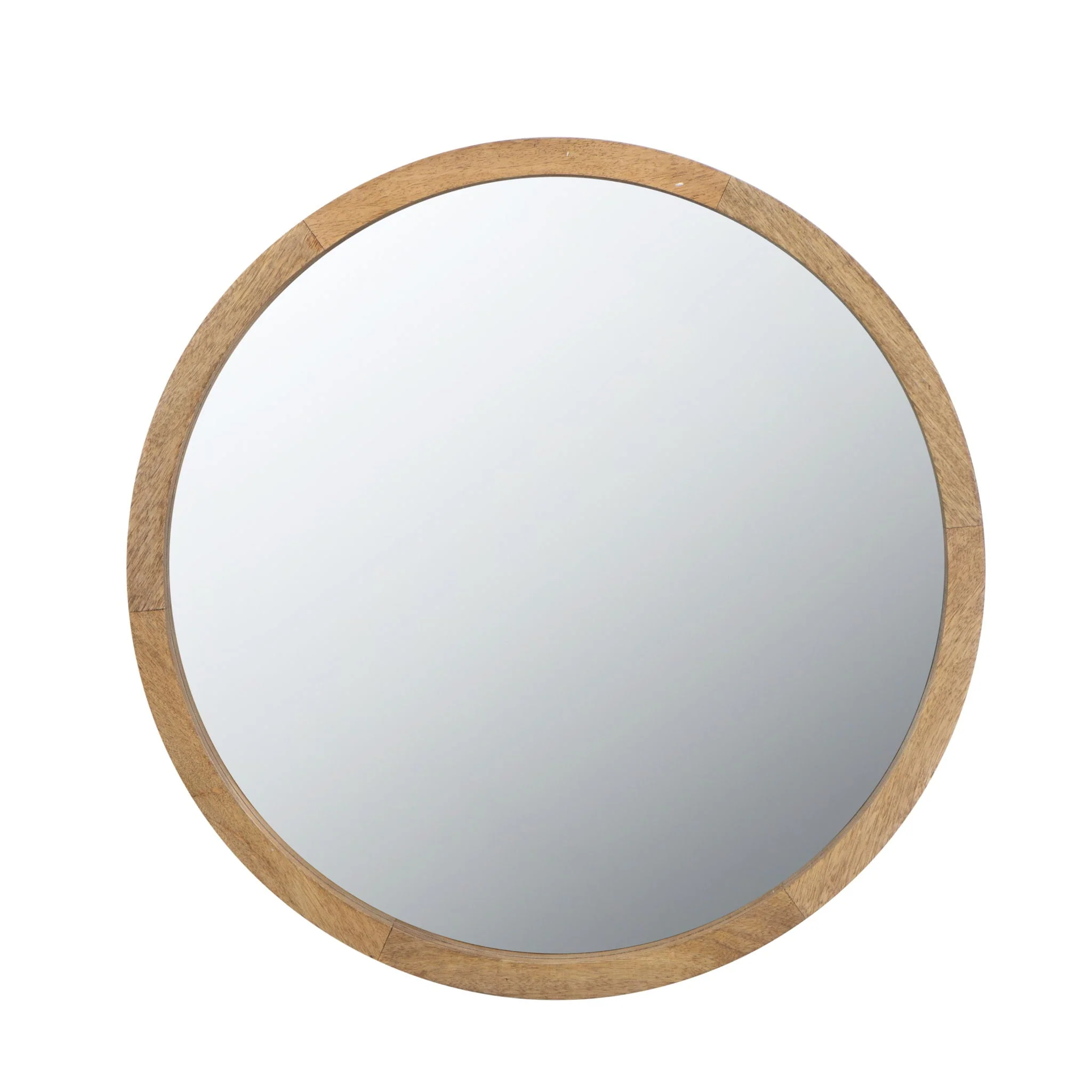 Circle Wall Mirror With Wooden Frame for Living Room - Image 26