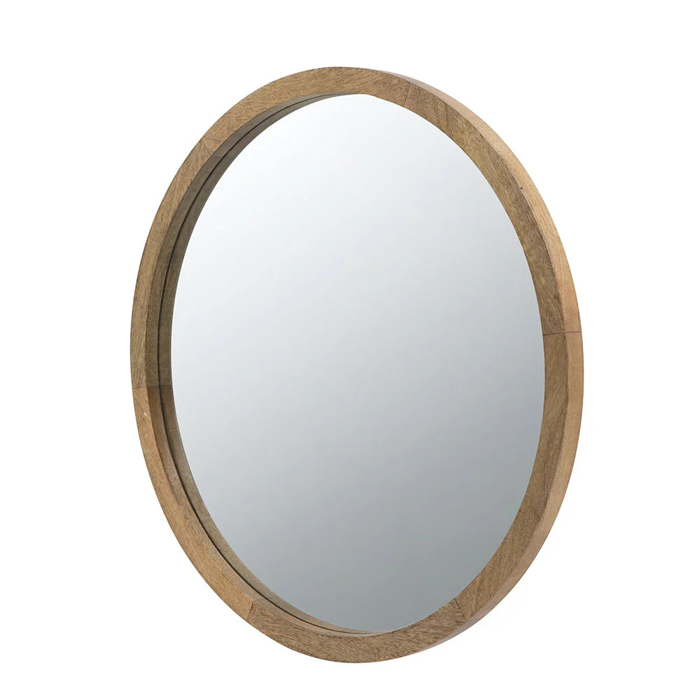 Circle Wall Mirror With Wooden Frame for Living Room - Image 27