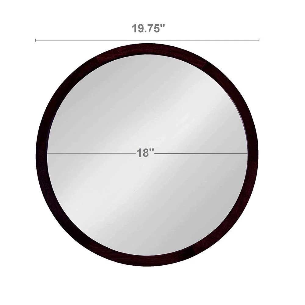 Circle Wall Mirror With Wooden Frame for Living Room - Image 33