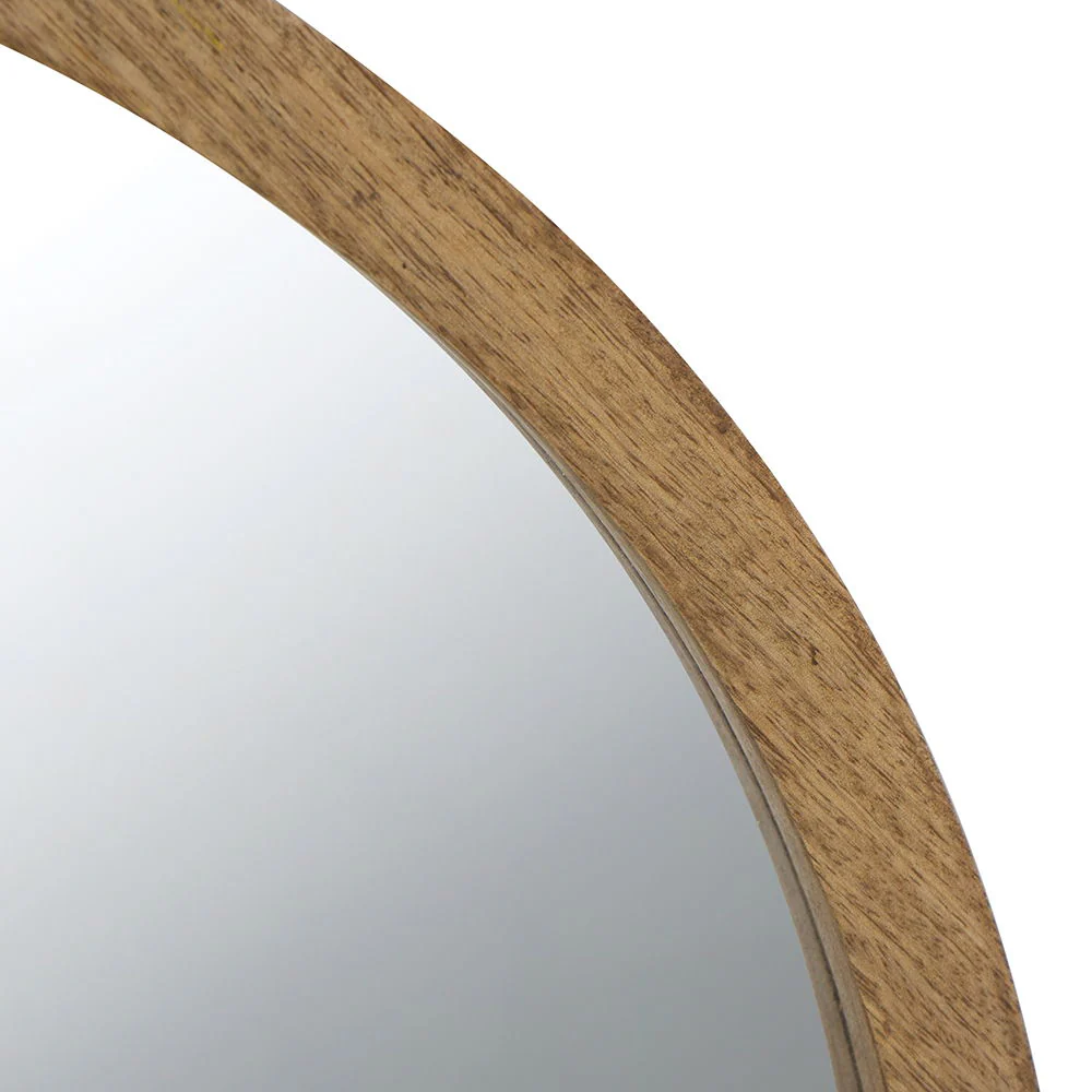 Circle Wall Mirror With Wooden Frame for Living Room - Image 36