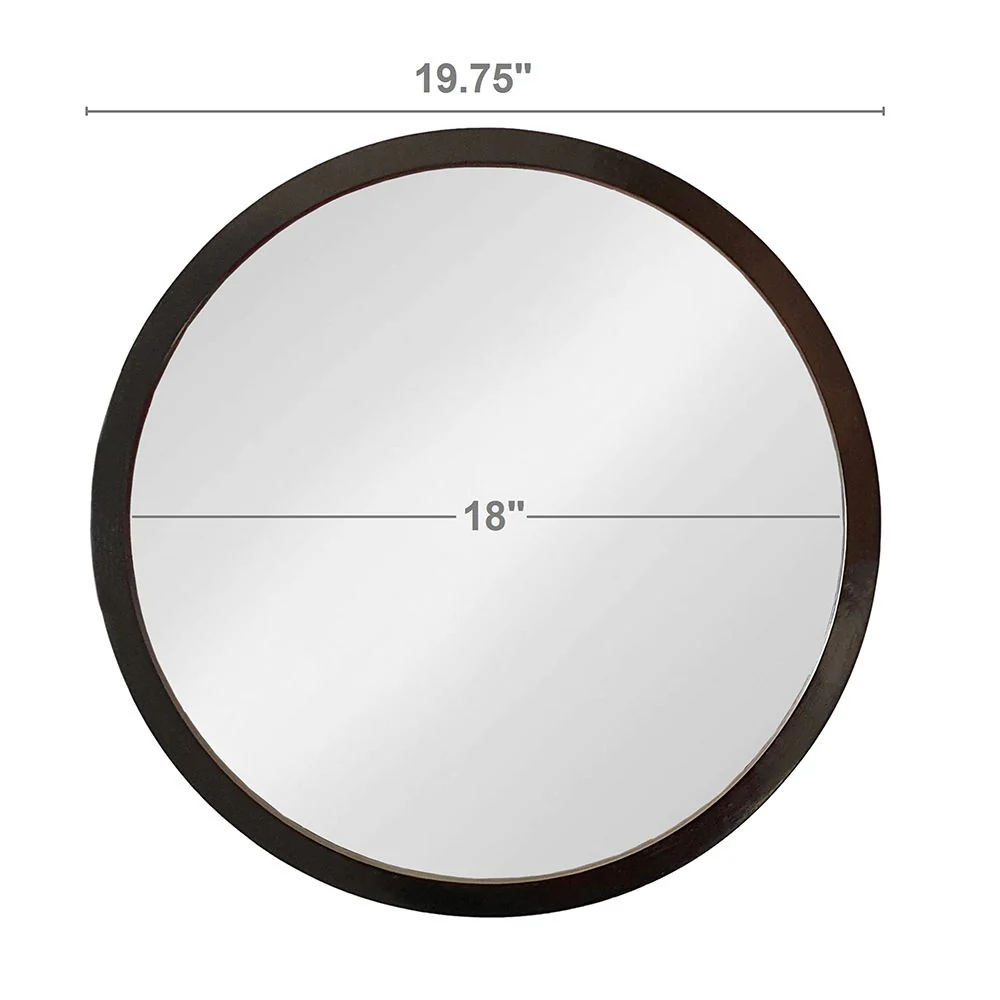 Circle Wall Mirror With Wooden Frame for Living Room - Image 6