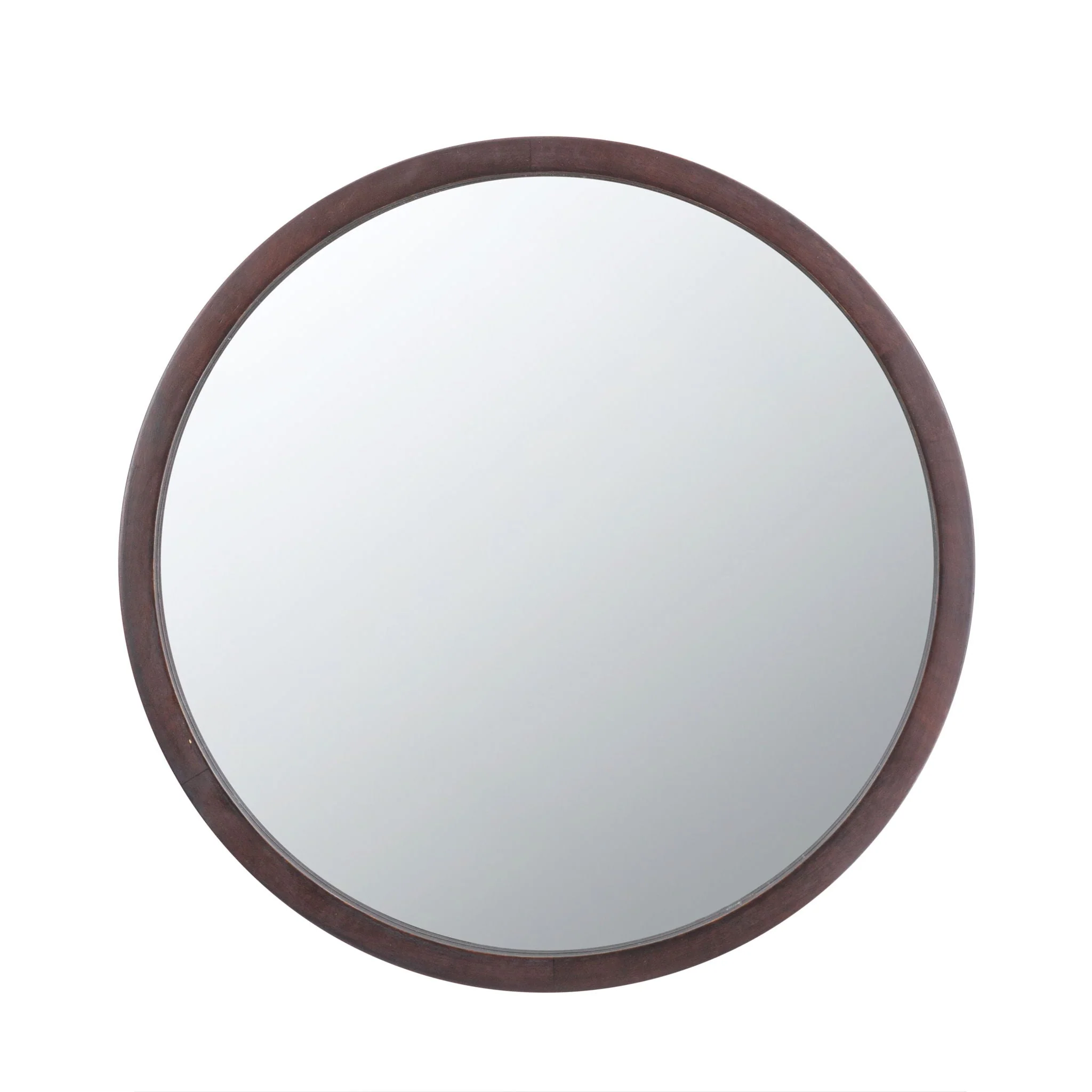 Circle Wall Mirror With Wooden Frame for Living Room - Image 9