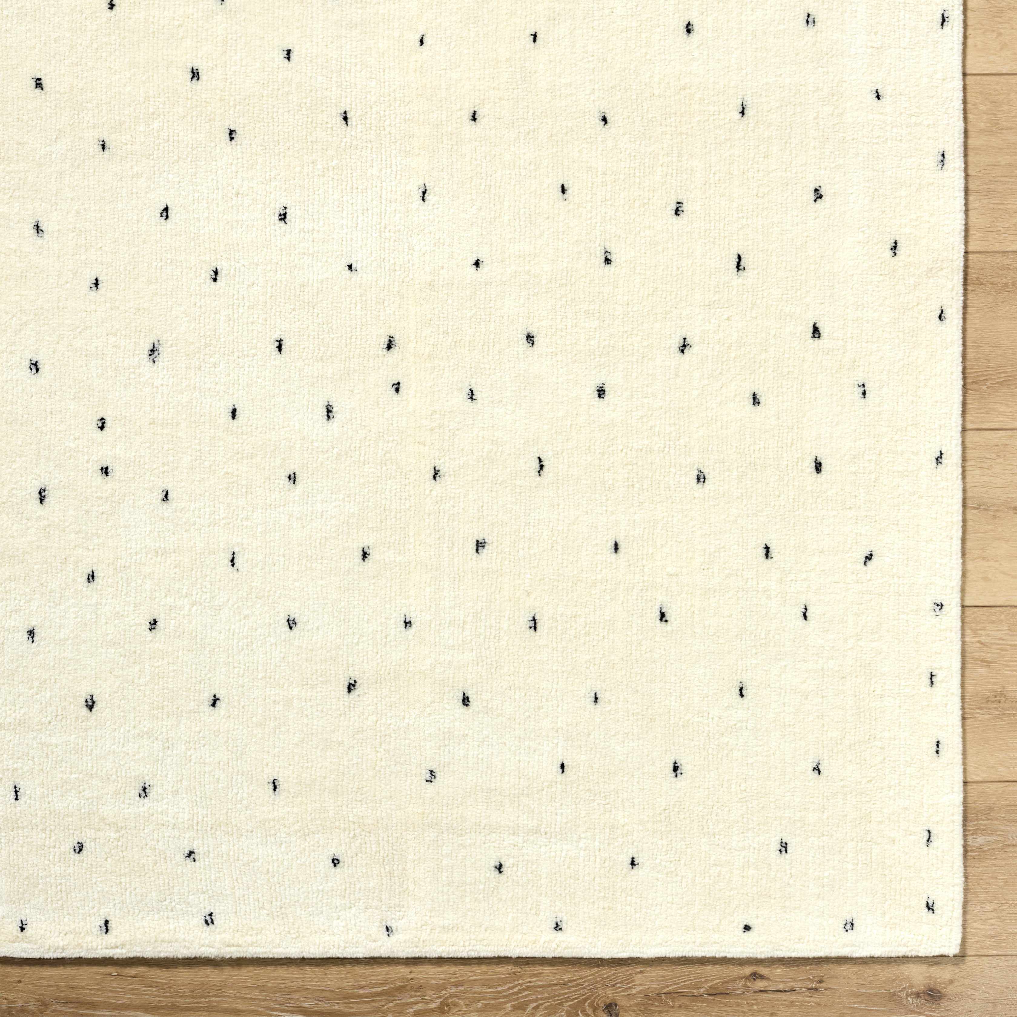 Cirila Dotted Ivory Washable Wool Rug - Image 2