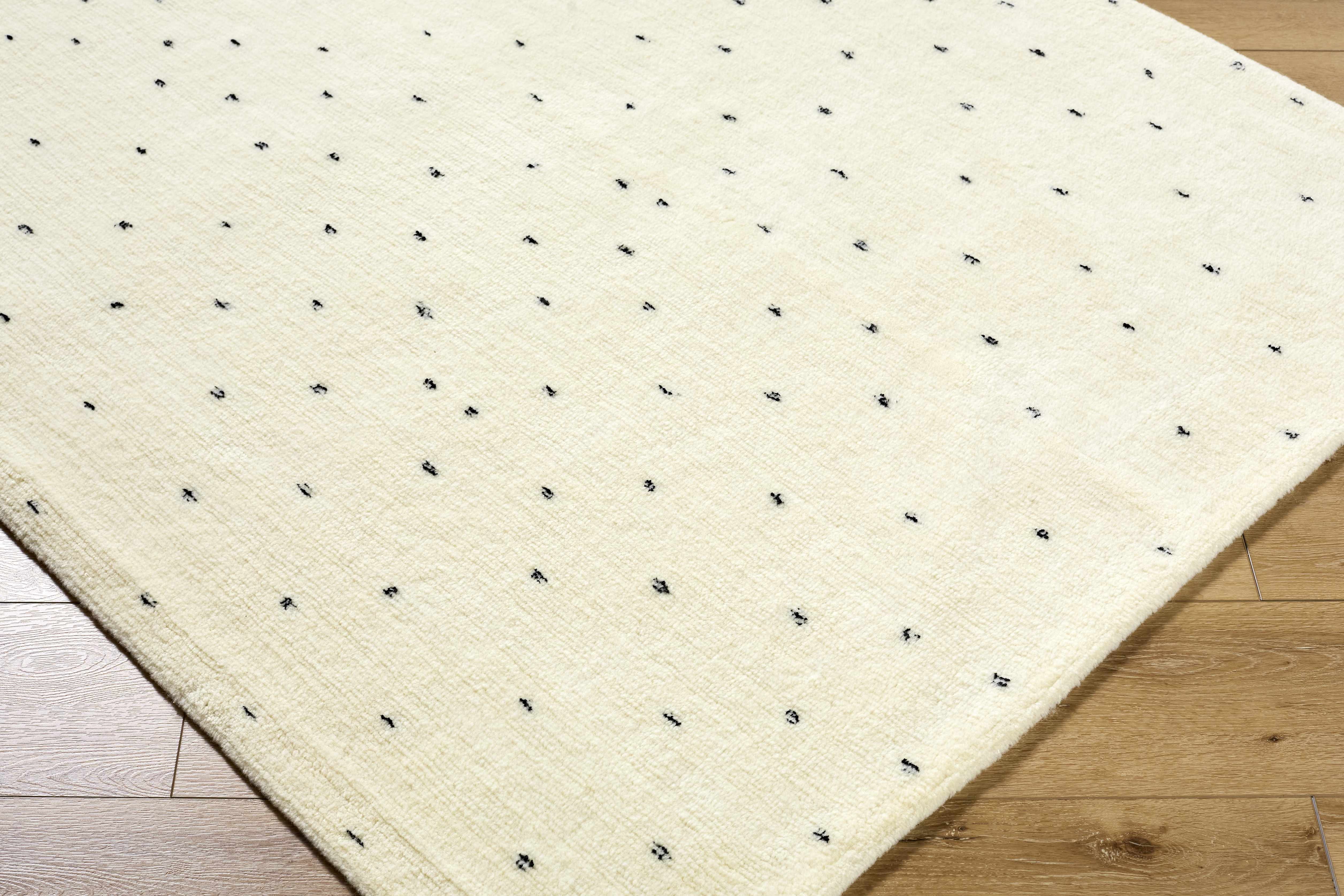 Cirila Dotted Ivory Washable Wool Rug - Image 3