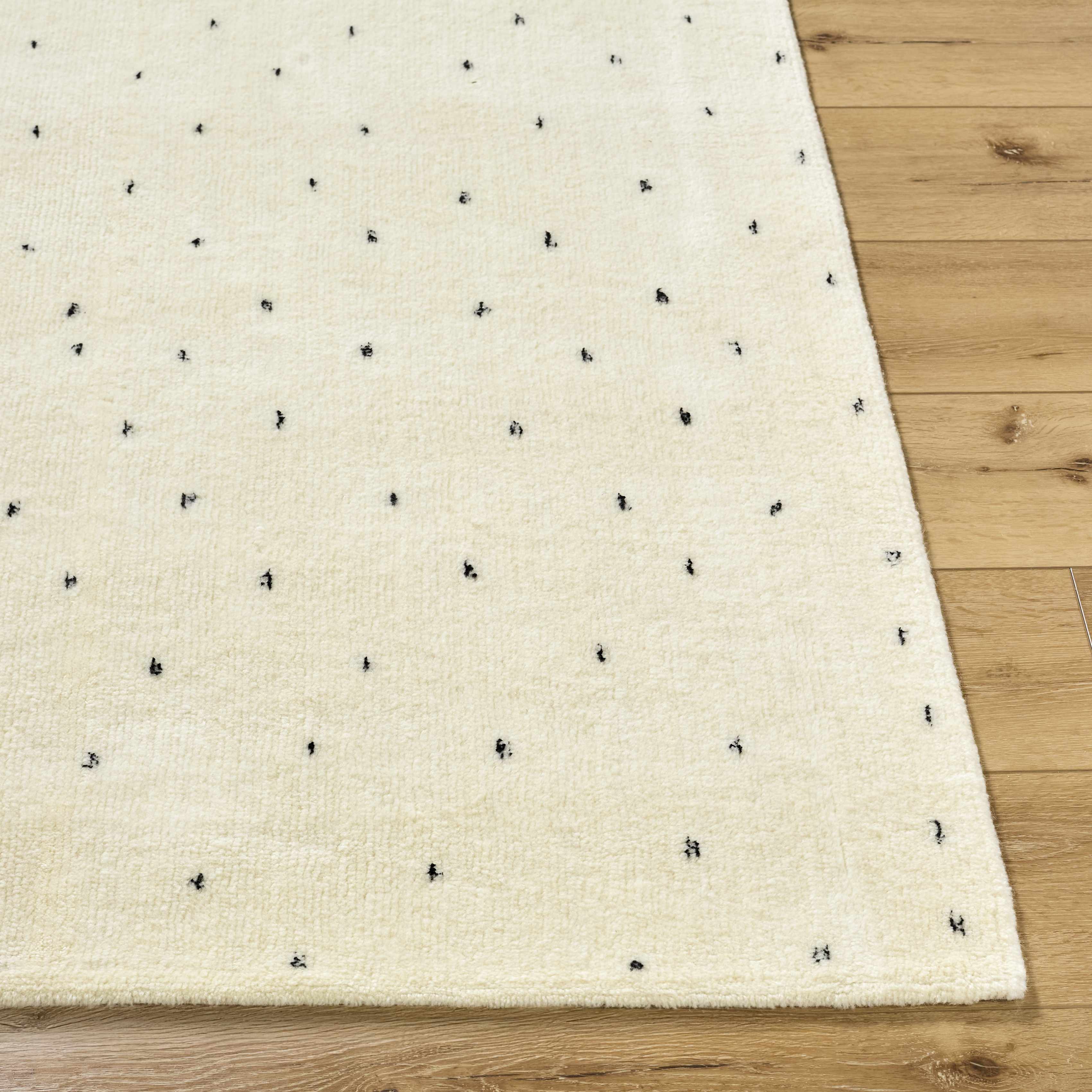 Cirila Dotted Ivory Washable Wool Rug - Image 4