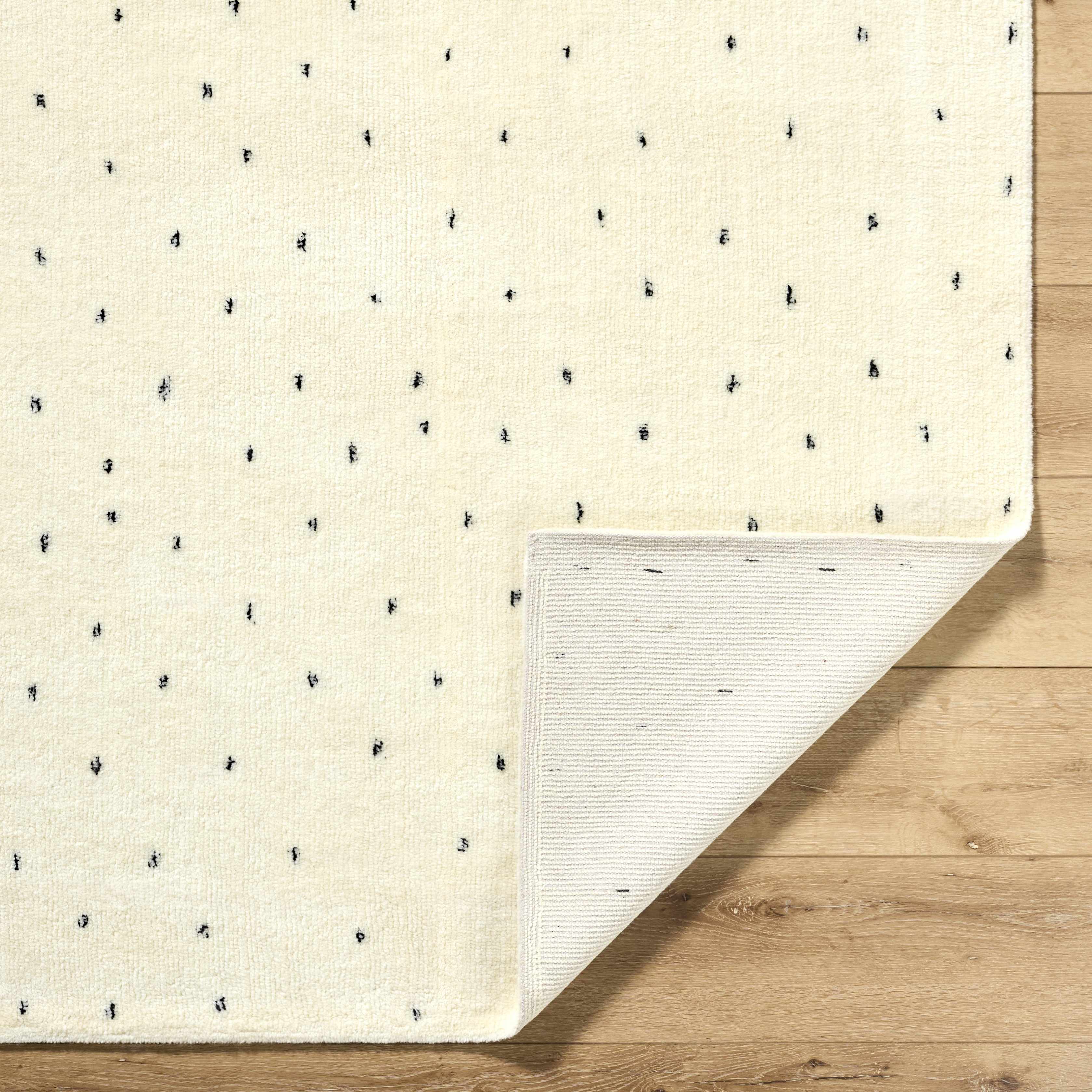 Cirila Dotted Ivory Washable Wool Rug - Image 5