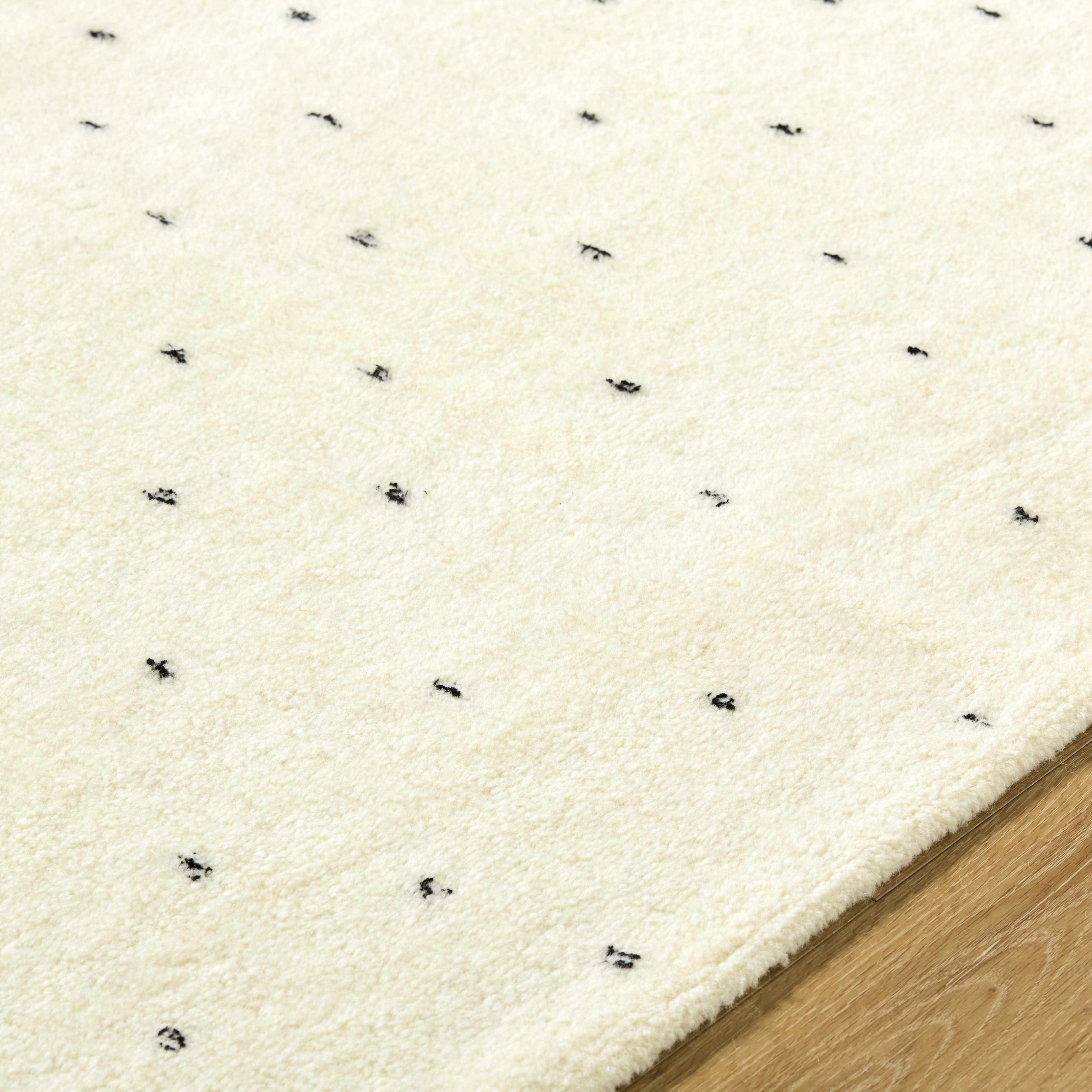 Cirila Dotted Ivory Washable Wool Rug - Image 6