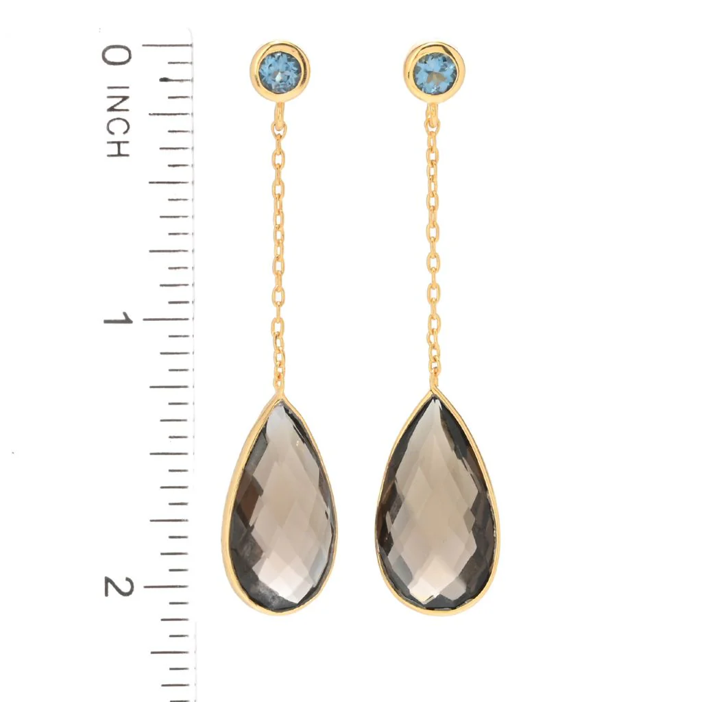 Claire Vessot Designs 14K Gold Plated Choice of Pear Shape Gem Drop Earrings - Image 2