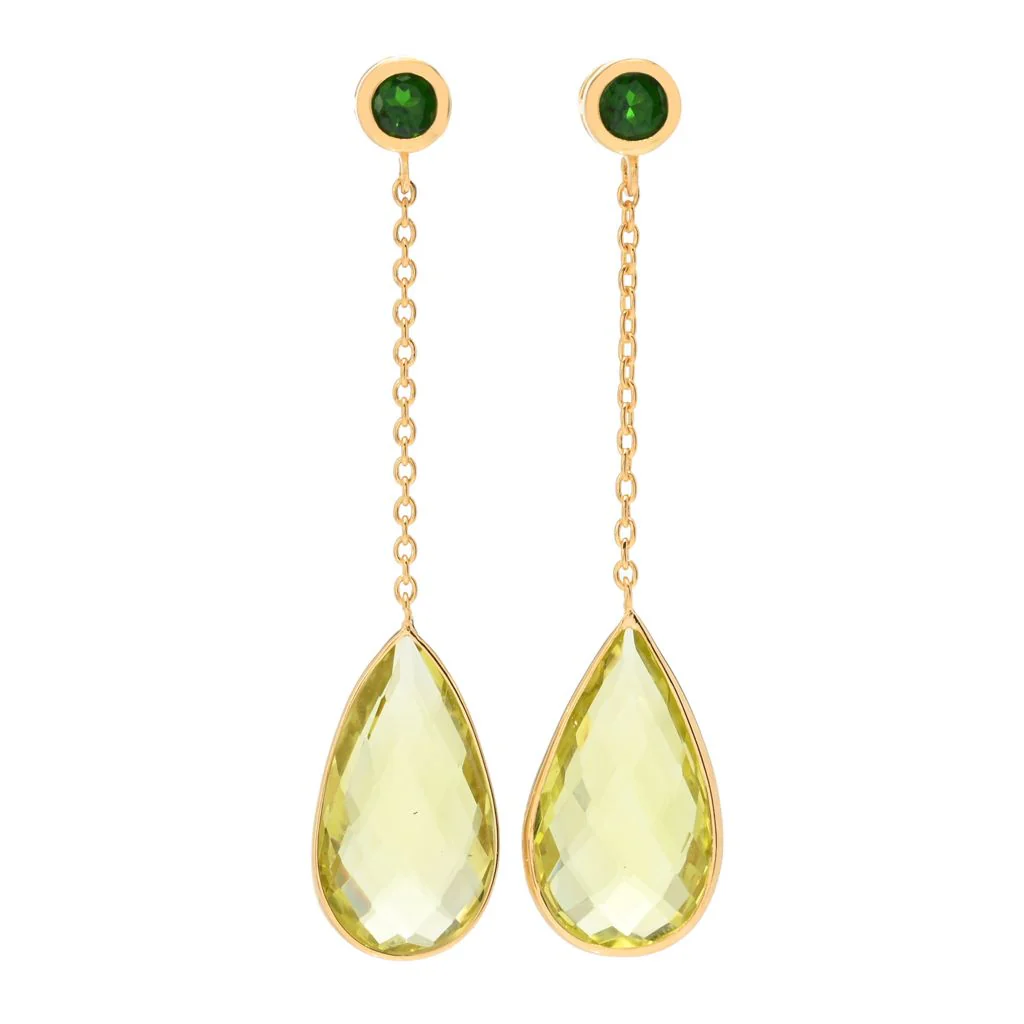 Claire Vessot Designs 14K Gold Plated Choice of Pear Shape Gem Drop Earrings - Image 3