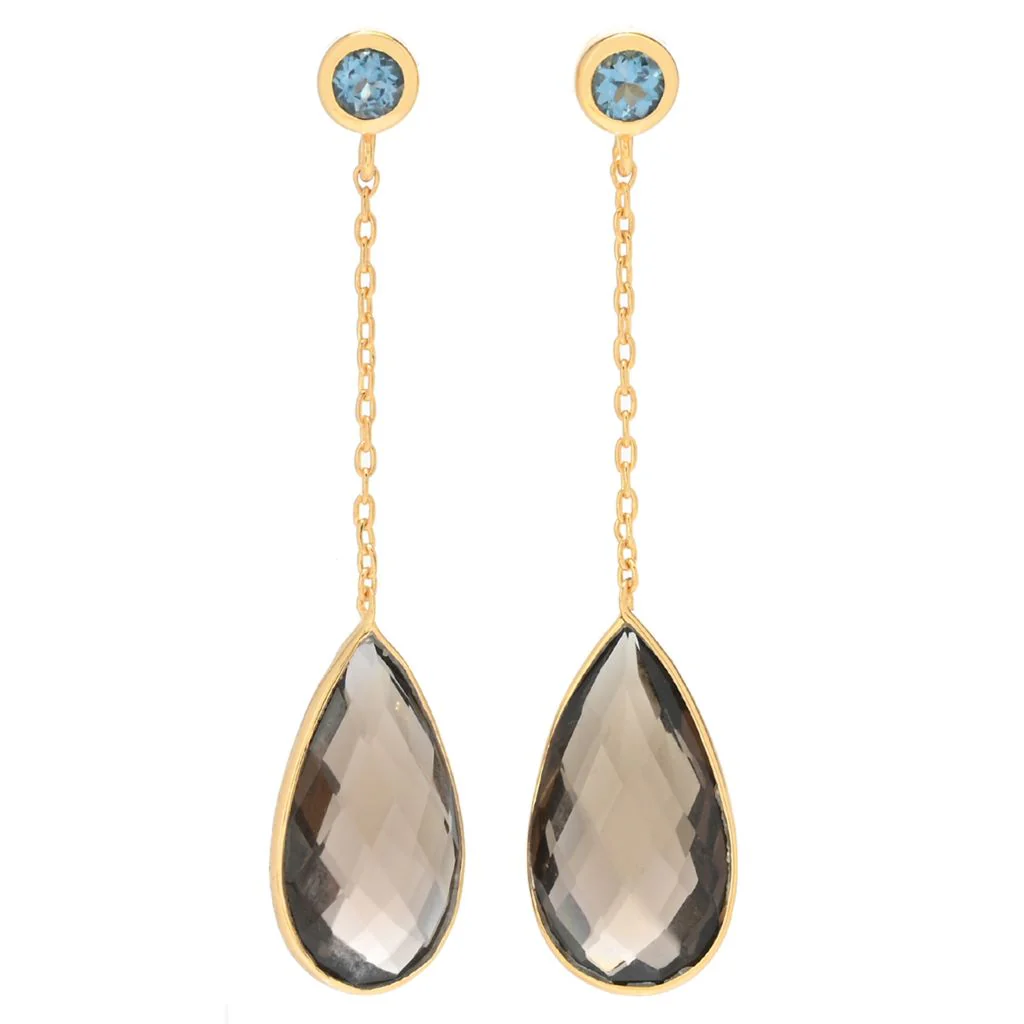 Claire Vessot Designs 14K Gold Plated Choice of Pear Shape Gem Drop Earrings - Image 4