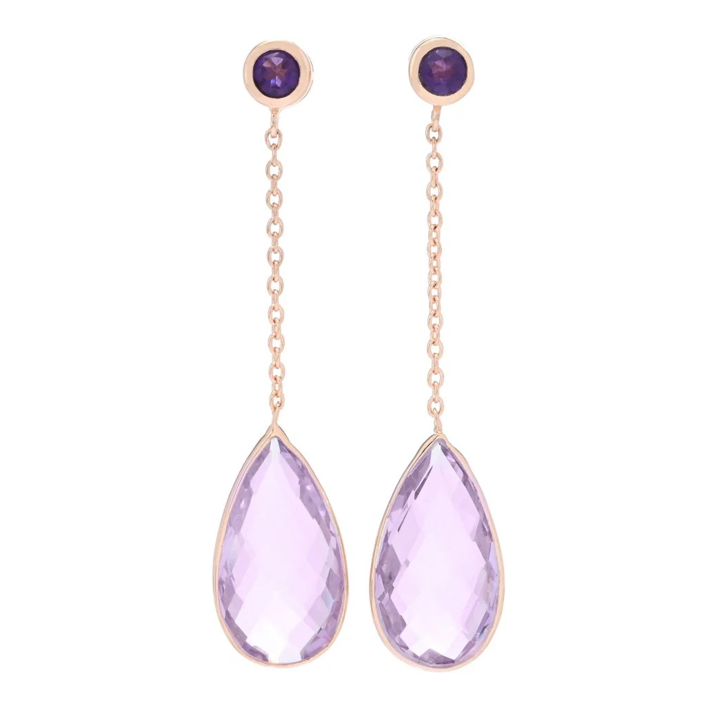 Claire Vessot Designs 14K Gold Plated Choice of Pear Shape Gem Drop Earrings - Image 5