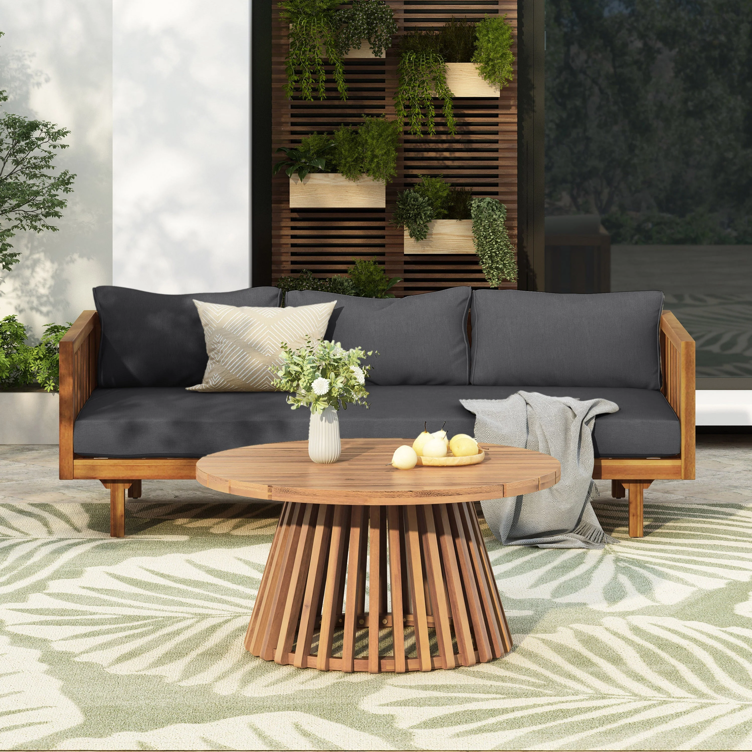 Claremont 3 Seater Daybed + Acacia Wood Patio Table - Image 2
