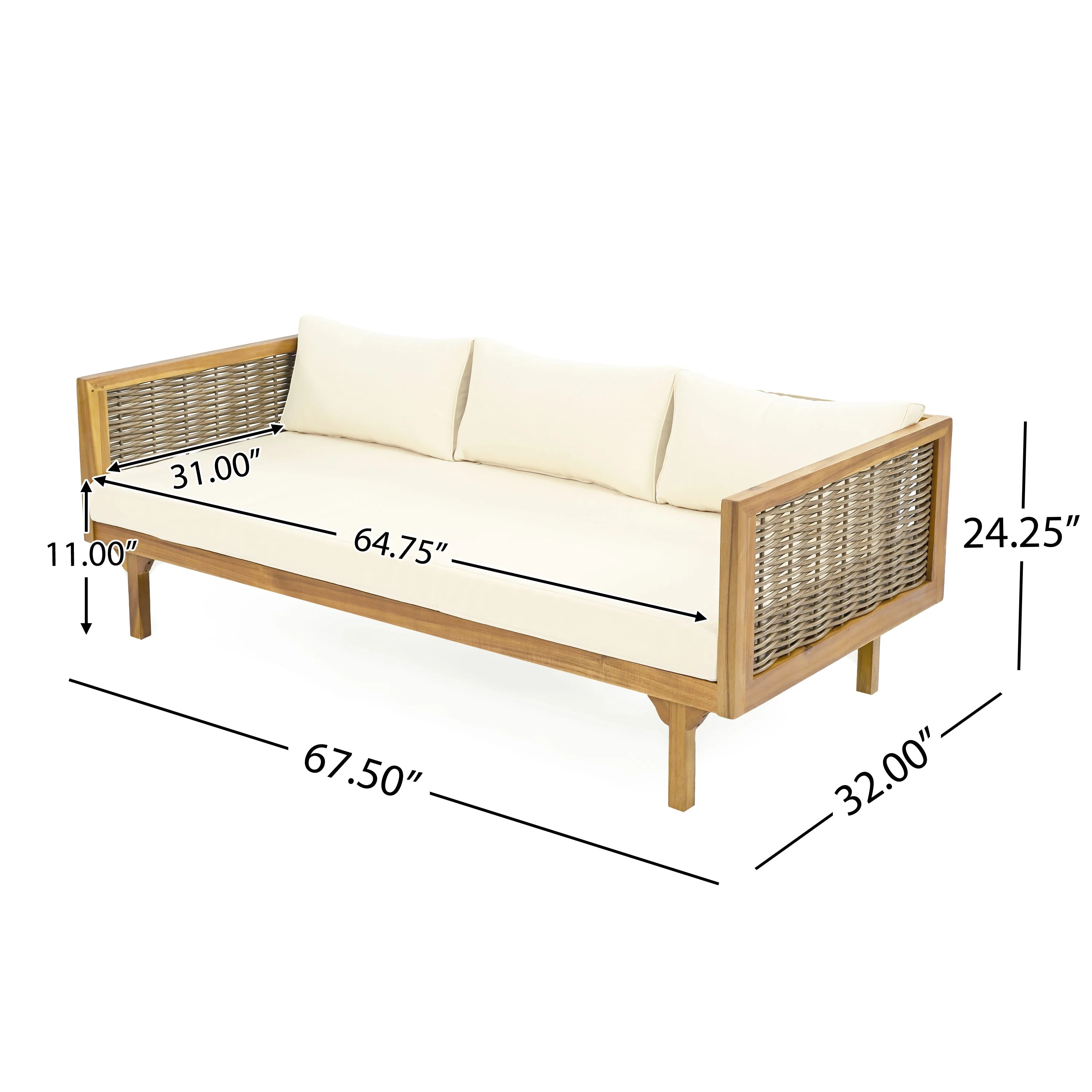 Claremont 3-Seater Daybed and Acacia Wood Patio Table - Image 5