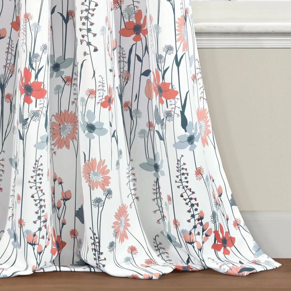 Clarissa Floral Light Filtering Window Curtain Panel Set - Image 9