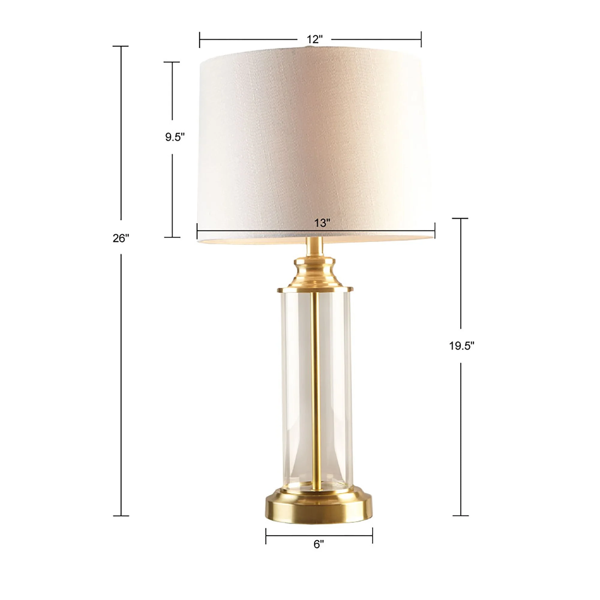 Clarity Glass Cylinder Table Lamp Set of 2 - Image 6