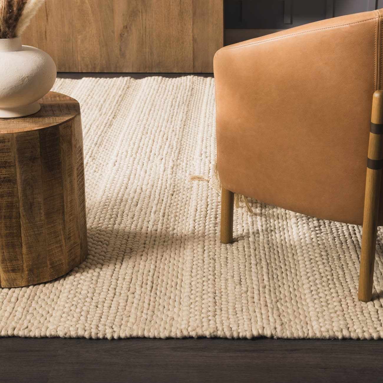 Clarke Beige Textured Wool Rug - Image 10