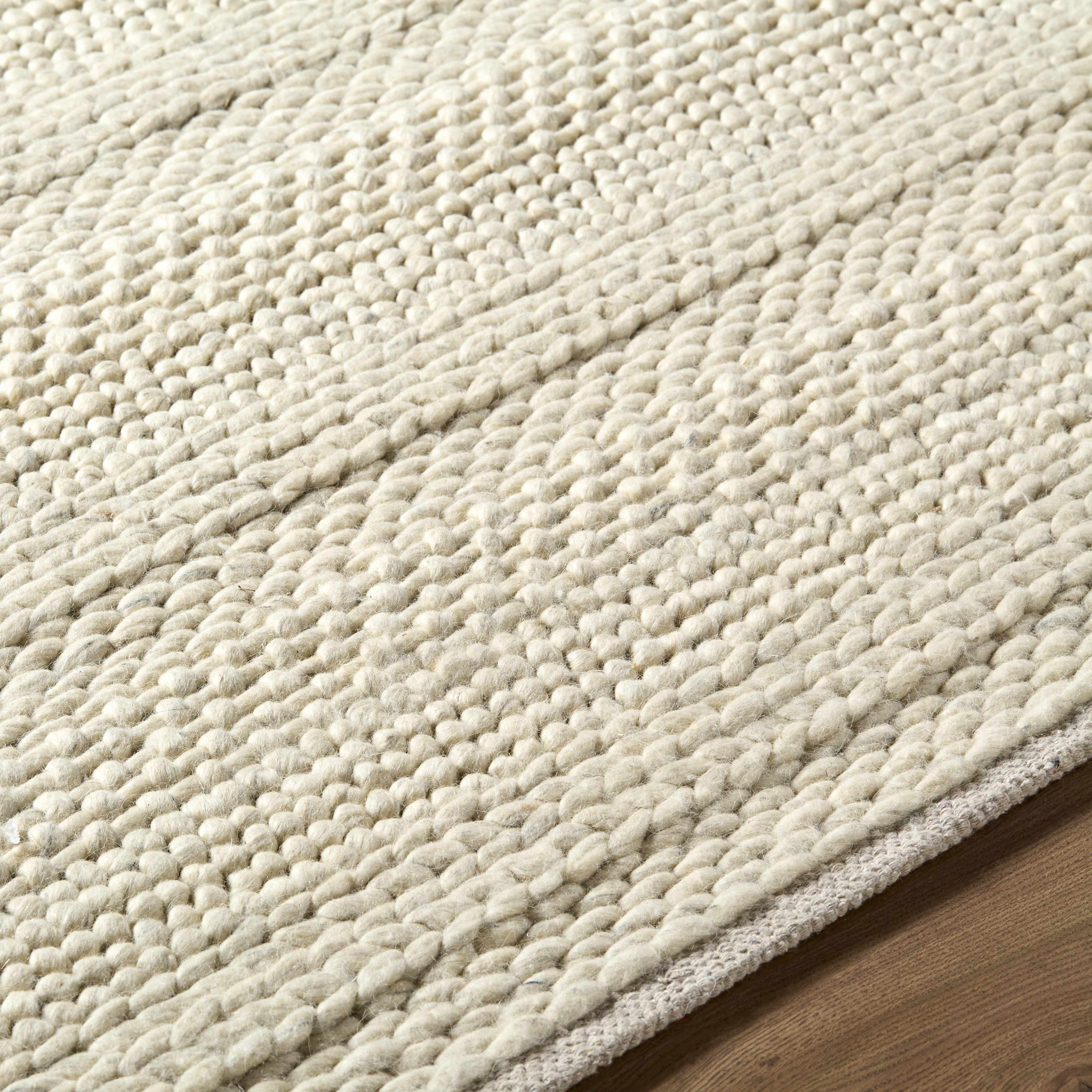 Clarke Beige Textured Wool Rug - Image 3