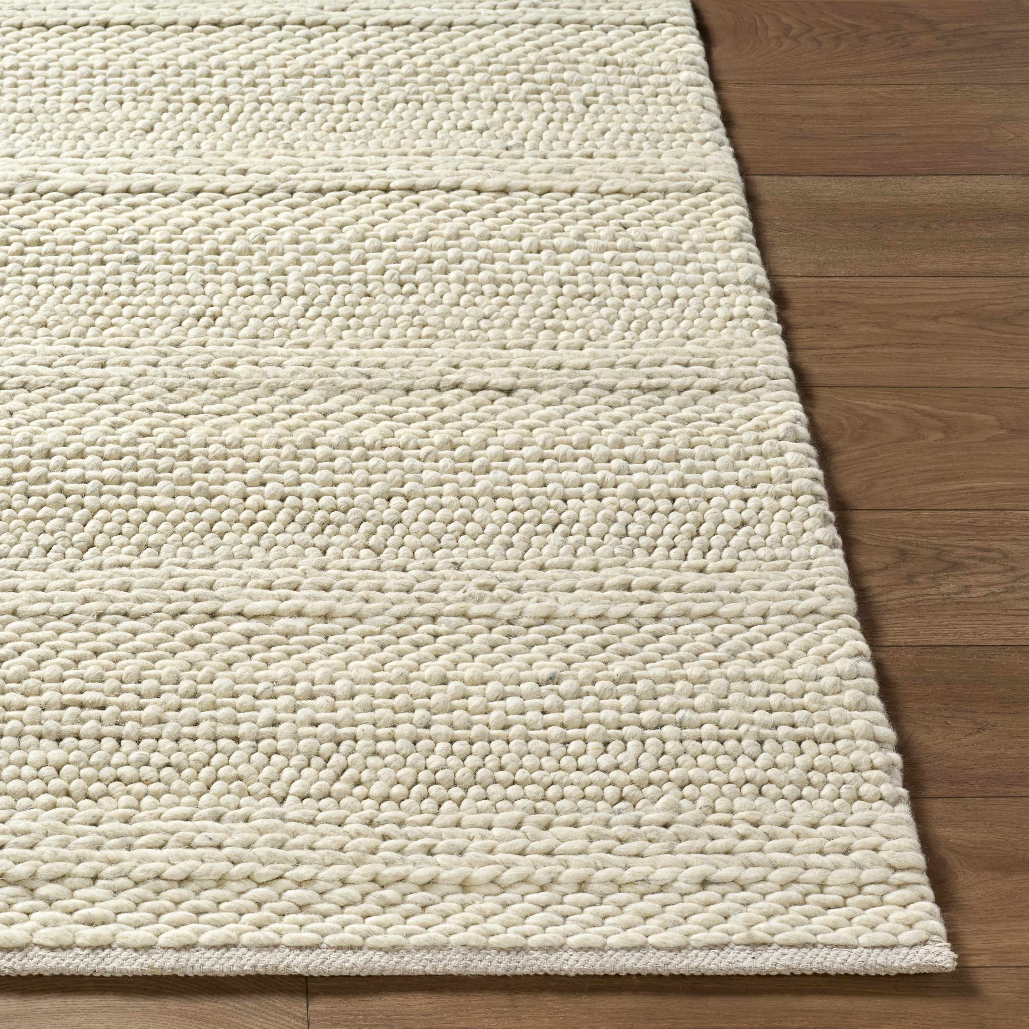 Clarke Beige Textured Wool Rug - Image 7