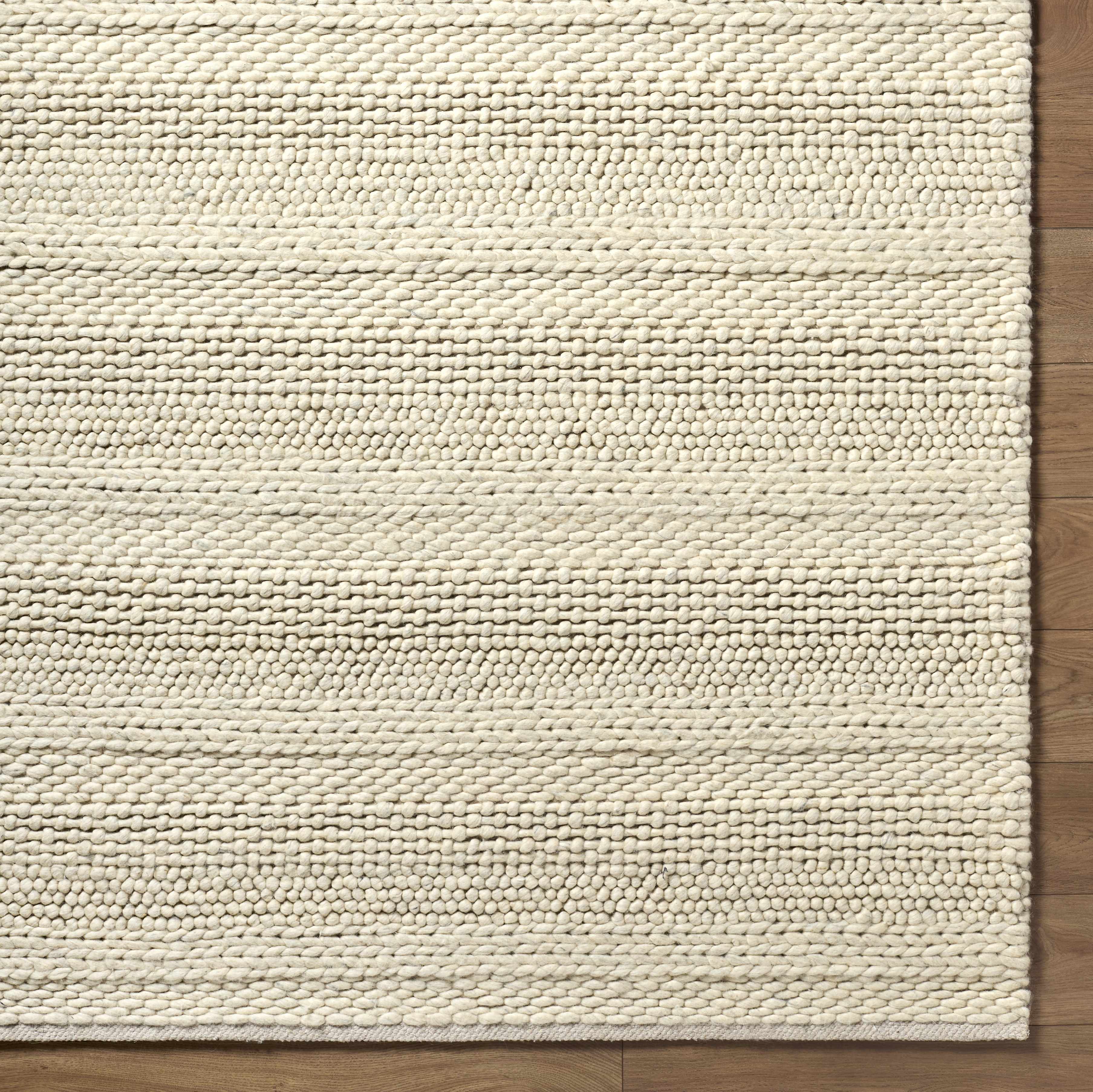 Clarke Beige Textured Wool Rug - Image 8